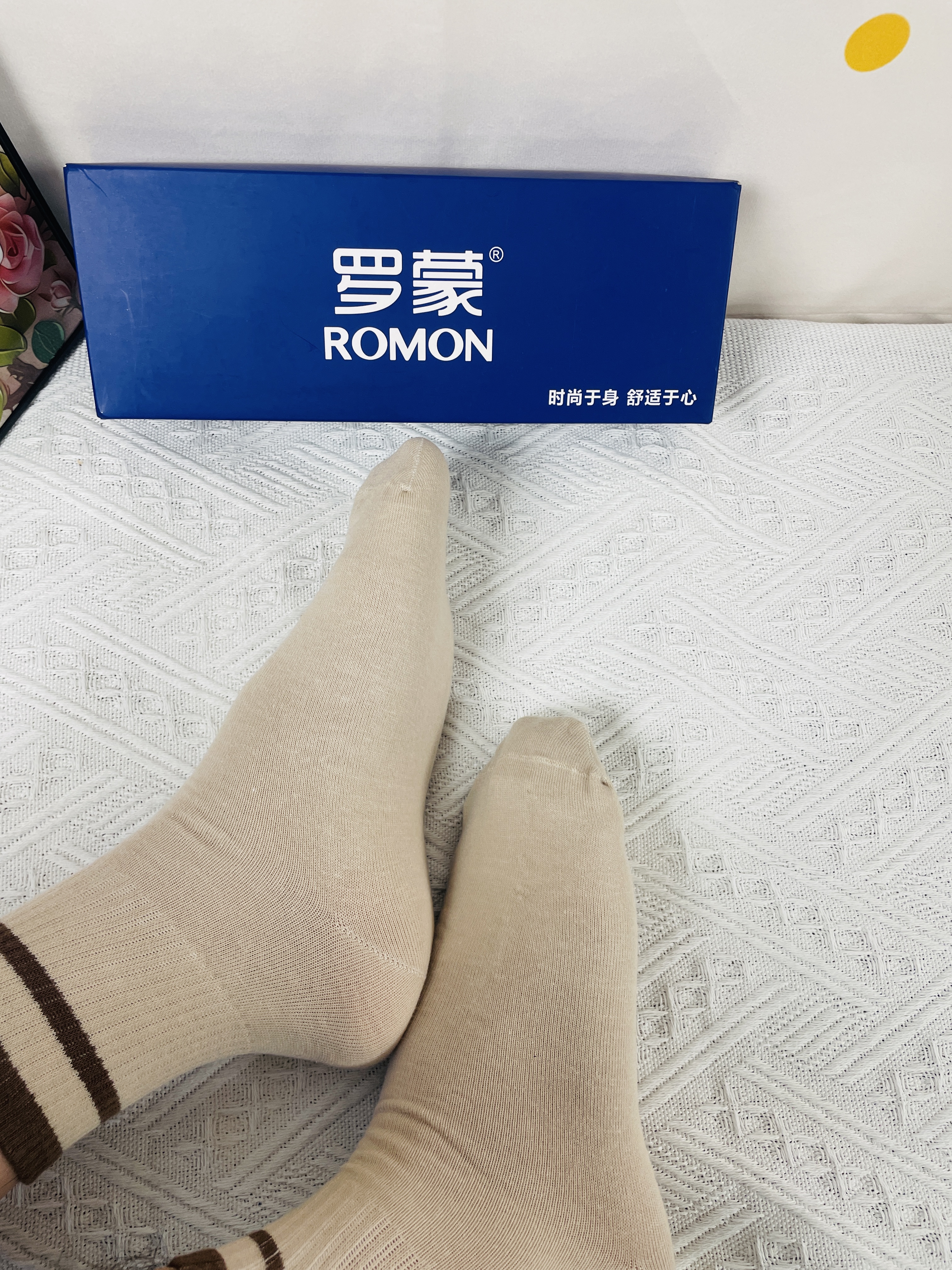 罗蒙（ROMON）袜子女100%纯棉10A抗菌防臭袜抗起球夏季中筒袜休闲女士袜5双装 实拍图