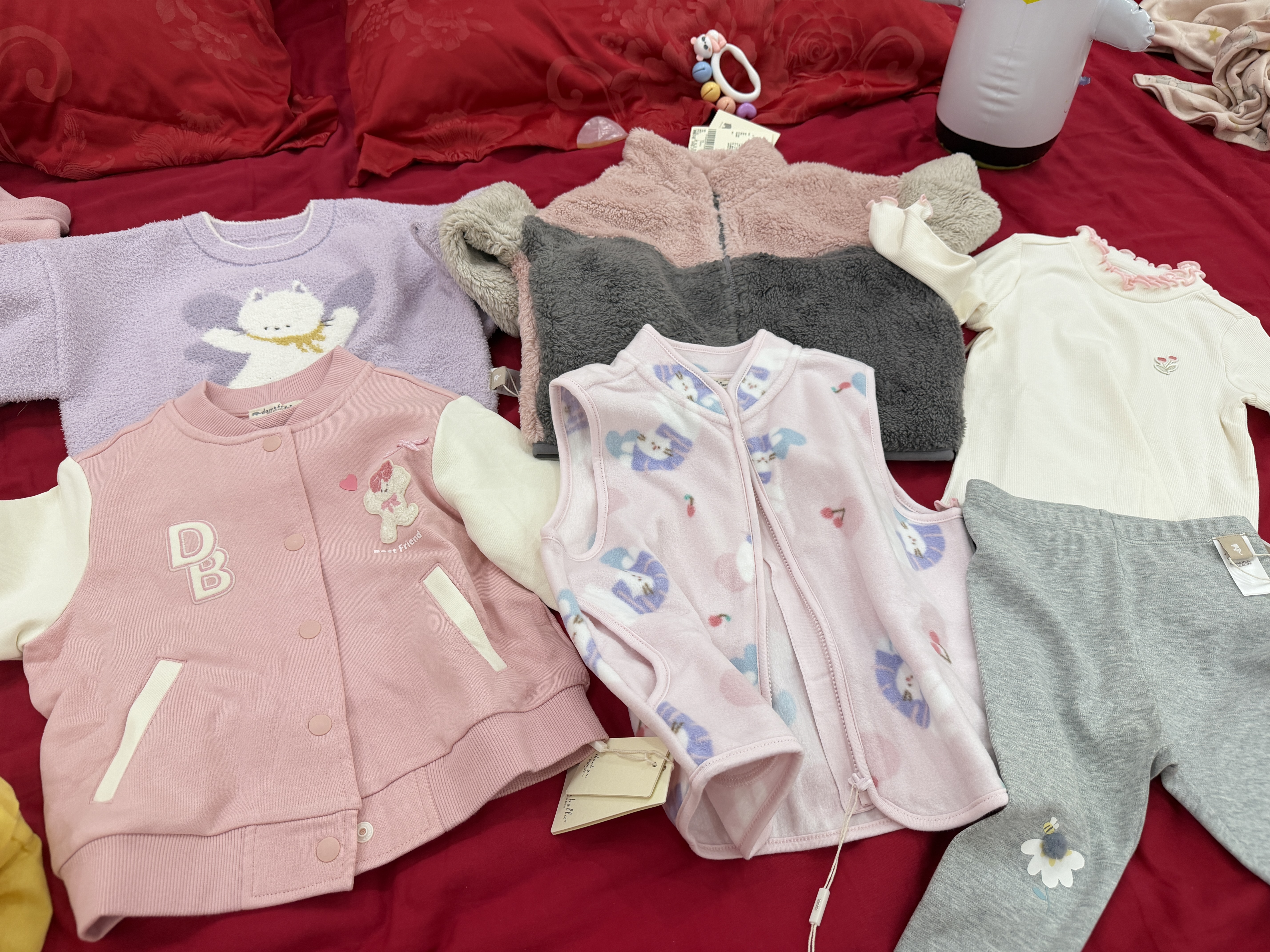 戴维贝拉（DAVE＆BELLA）男童衣服儿童毛衣半边绒小童长袖套头衫冬装新款女宝宝打底衫童装 浅紫色【DB4243197-A】 90 cm（建议身高80-90cm） 实拍图