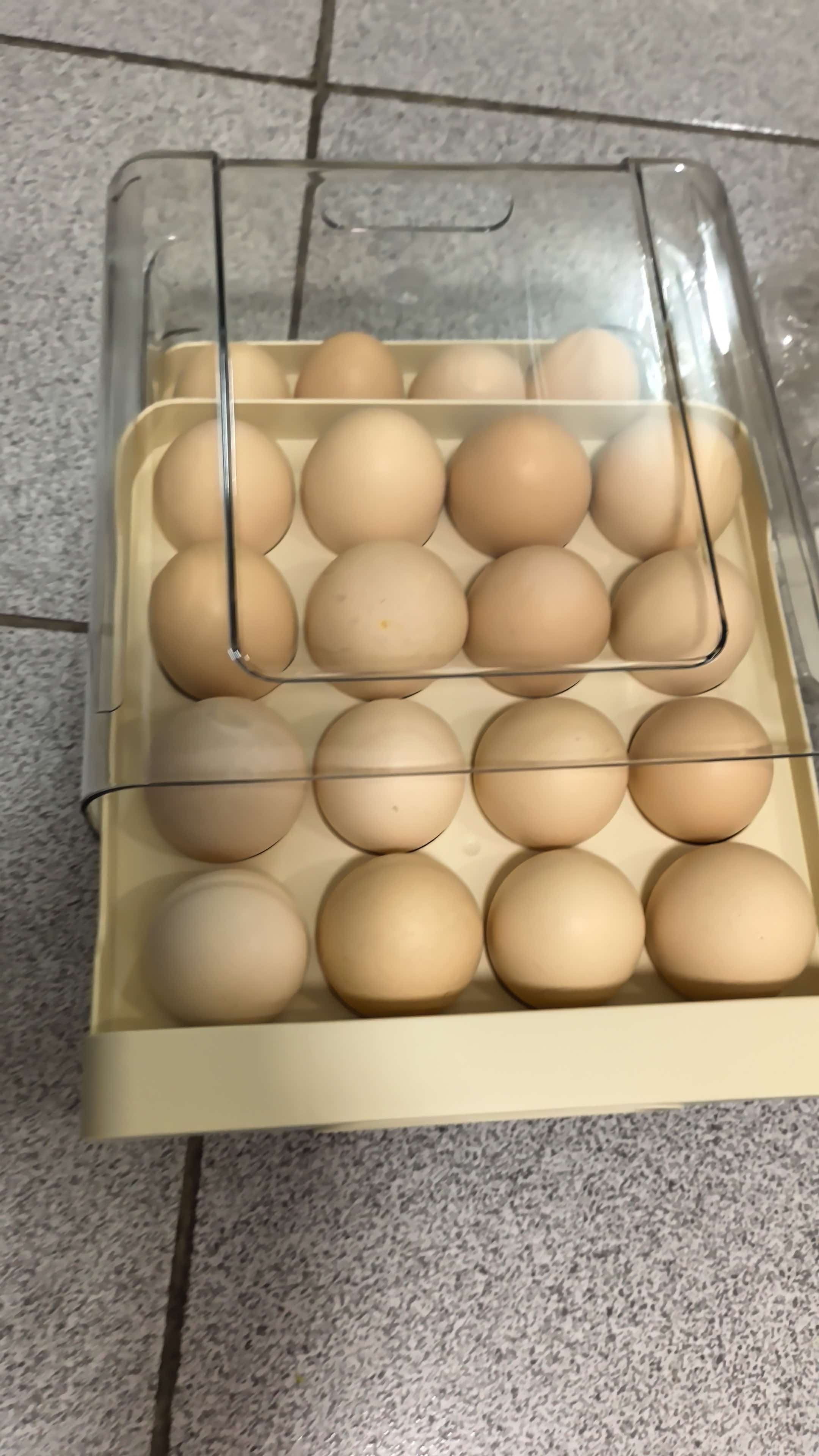 京东京造鸡蛋收纳盒 冰箱食品级厨房抽屉式鸡蛋盒架蛋托保鲜神器 双层32格 实拍图