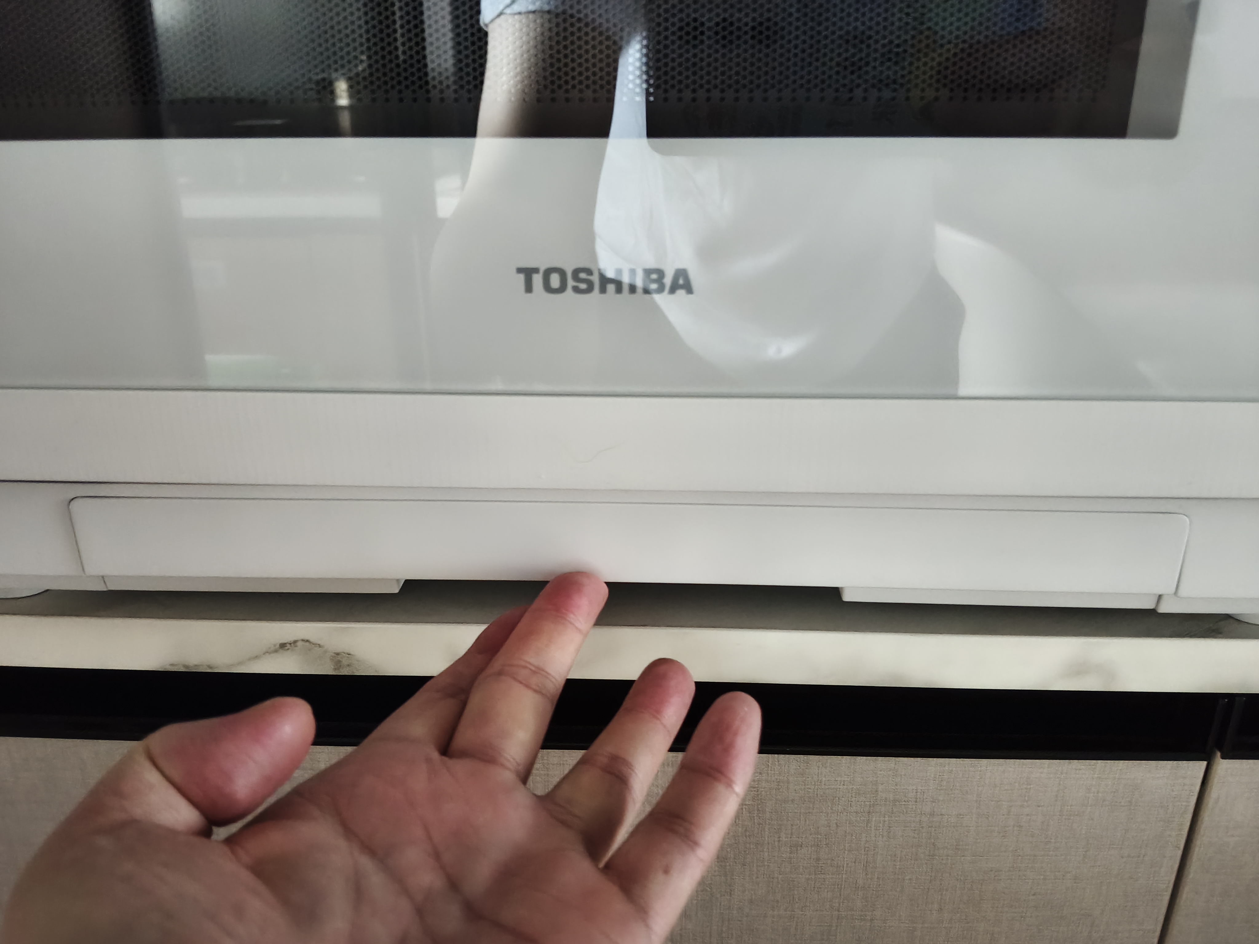 东芝（TOSHIBA）白珍珠水波炉高奢款家用微波炉烤箱微蒸烤炸炖一体机蒸烤箱微波炉28L触控彩屏ER-YD95CNW 实拍图