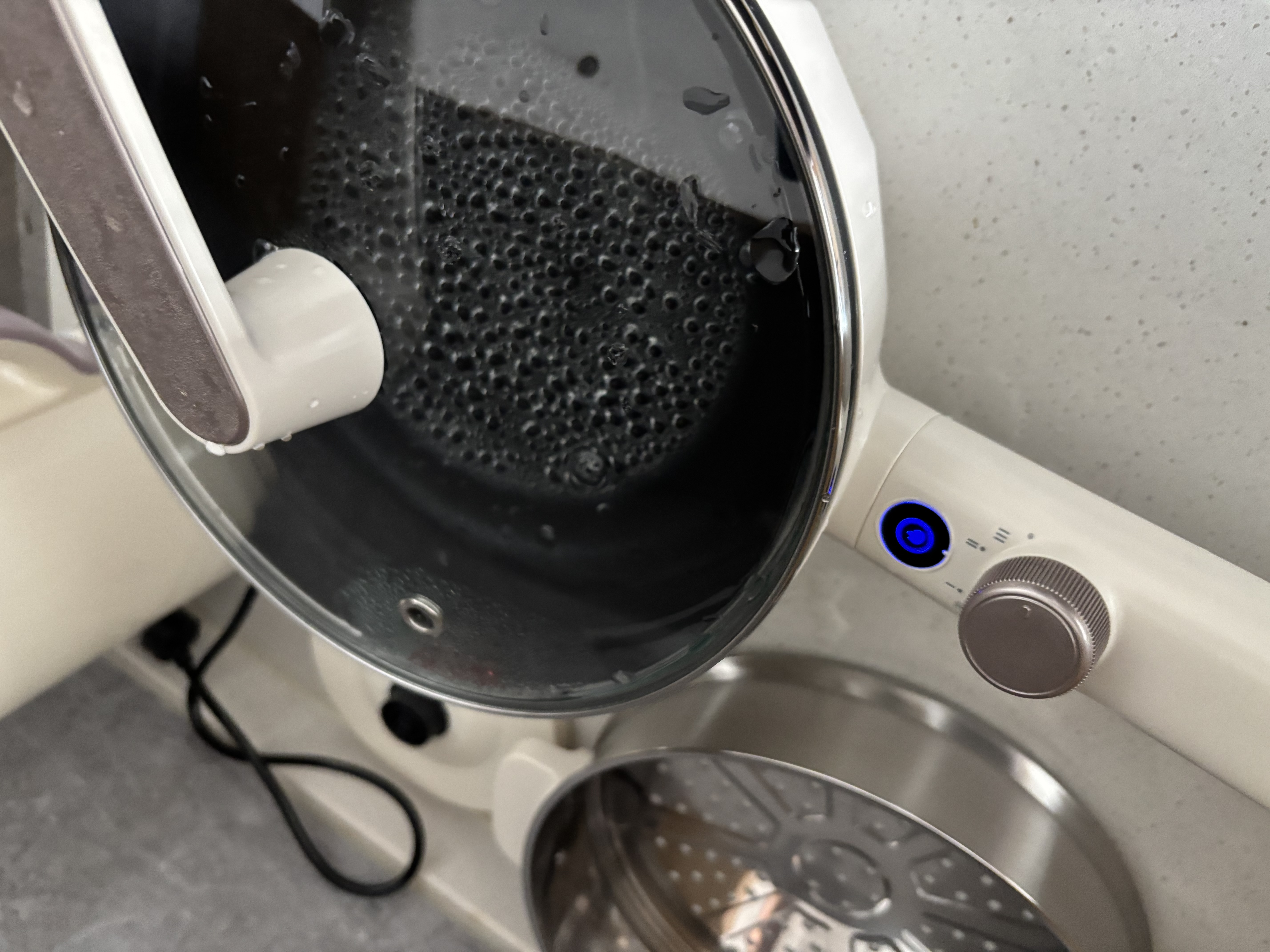 美的（Midea）电炒锅不粘锅电煮锅电蒸锅电火锅多用途锅大容量大功率一体炒菜锅家用蒸煮煎炒炸多功能锅新款 3.5L 【配蒸笼 油温红灯提醒】HCG2572 实拍图
