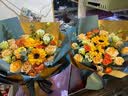 艾斯维娜鲜花速递向日葵混搭花束生日礼物全国同城配送 向日葵香槟韩式花束 实拍图