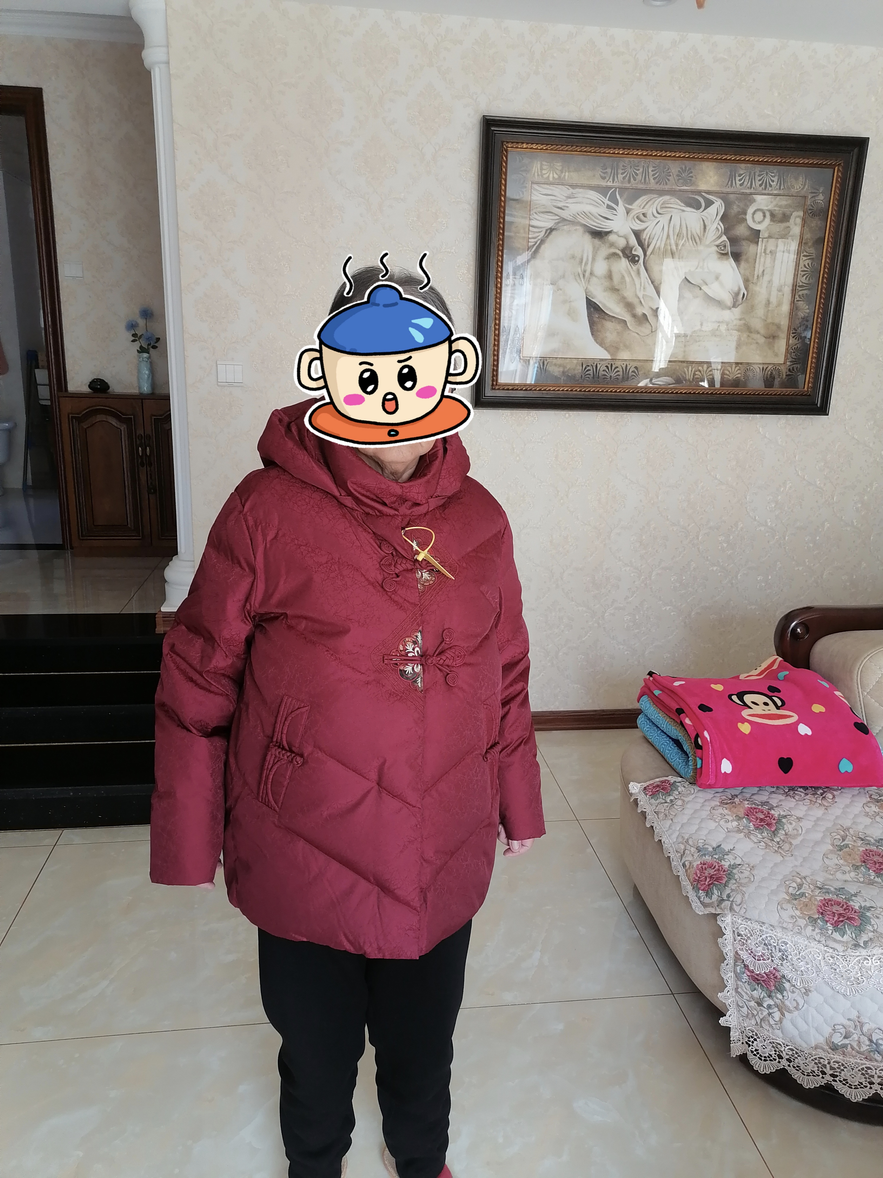 足力健老人鞋加绒中老年棉鞋子女款防寒保暖雪地靴冬季女鞋 8689K黑色38 实拍图