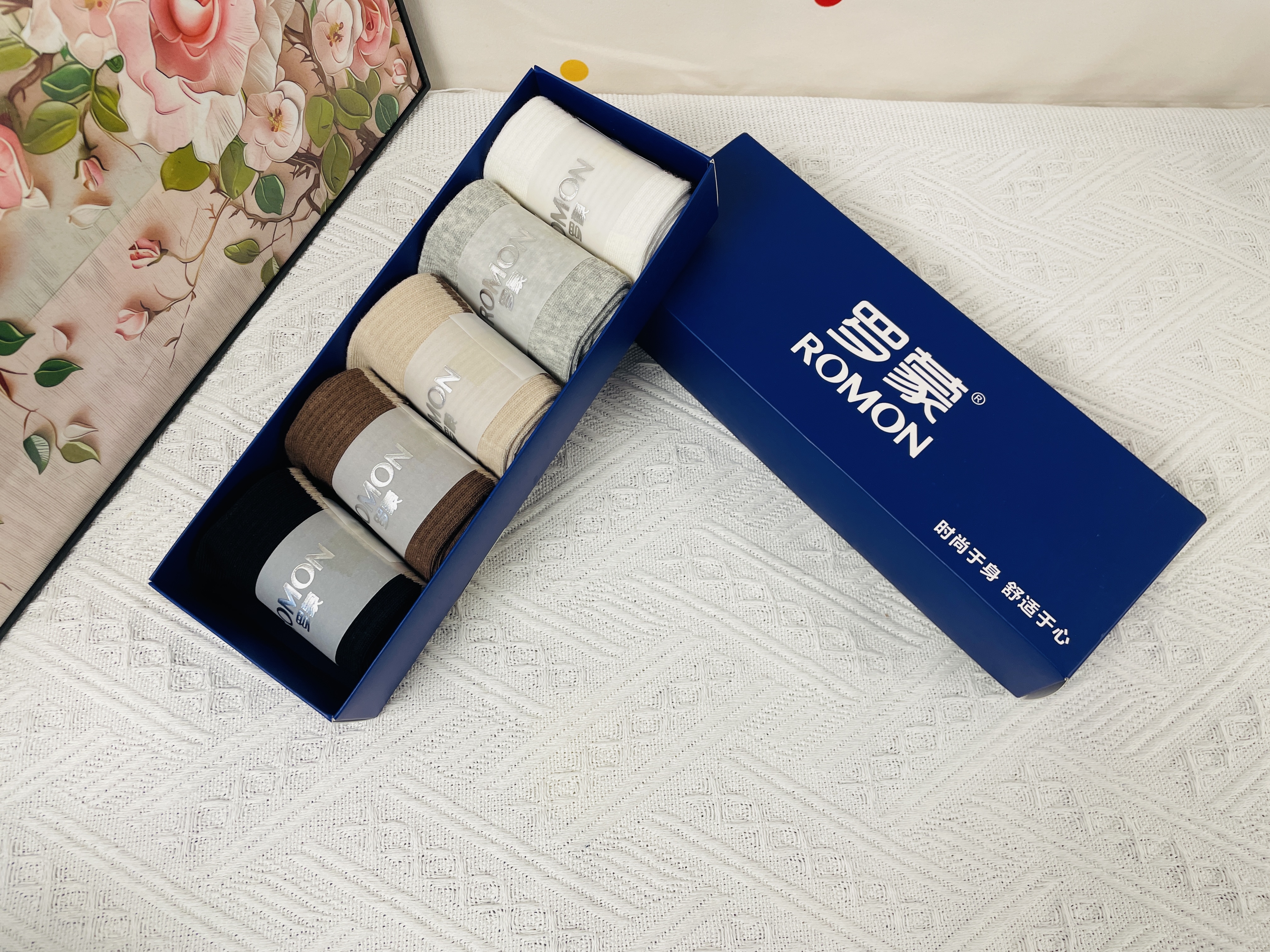 罗蒙（ROMON）袜子女100%纯棉10A抗菌防臭袜抗起球夏季中筒袜休闲女士袜5双装 实拍图