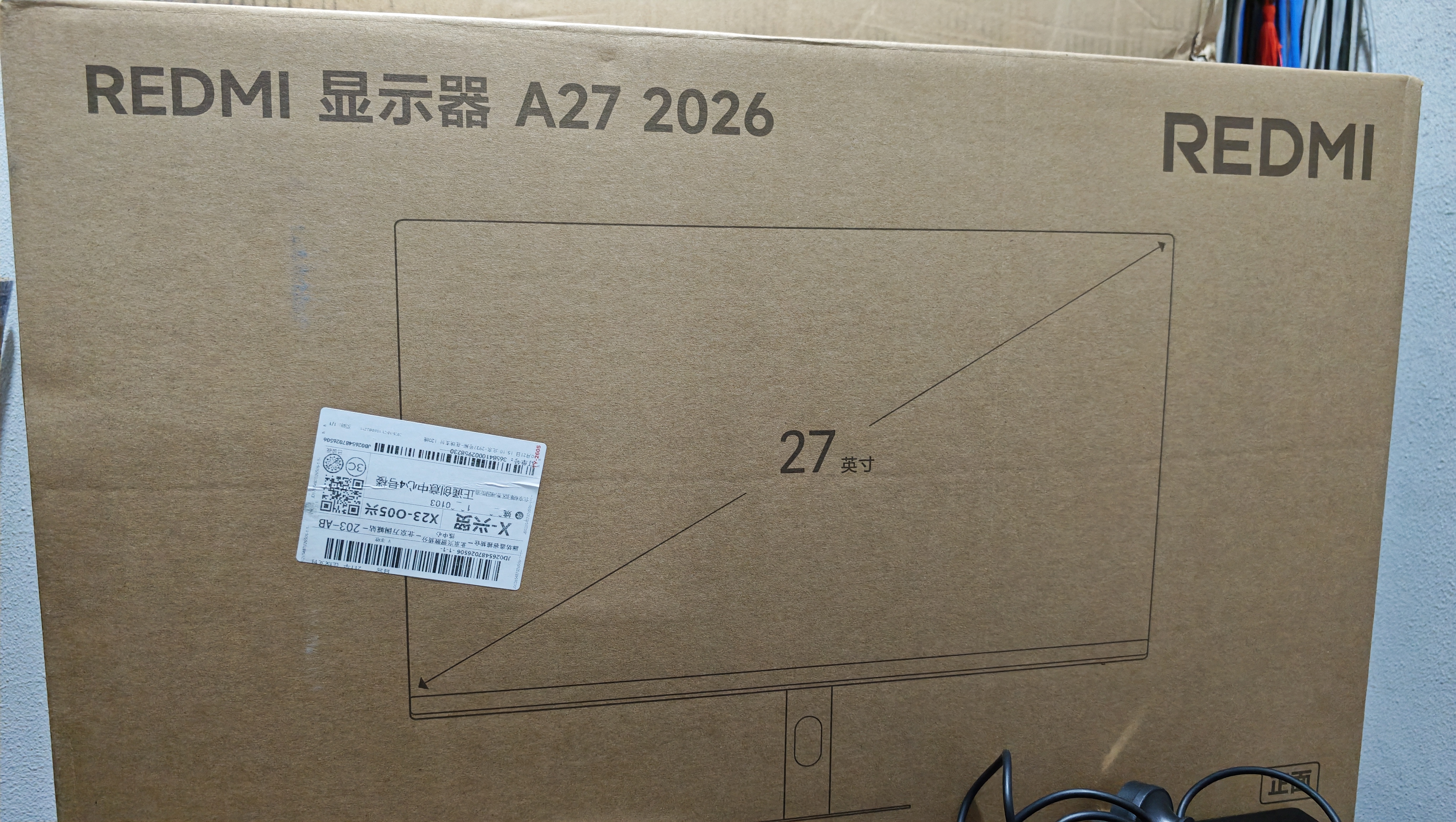小米（MI）REDMI 27英寸显示器 144Hz 300nits亮度 专业级色准低蓝光爱眼电竞电脑办公显示器屏 A27 2026款 实拍图
