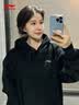 李宁加绒卫衣男女秋季2026新款加厚保暖长袖套头连帽衫宽松情侣外套 标准黑-连帽小logo 【加绒款】 XL /180 实拍图