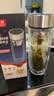 富光玻璃杯双层 带茶隔高硼硅玻璃水杯 茶水分离车载泡茶杯子男320ml 实拍图