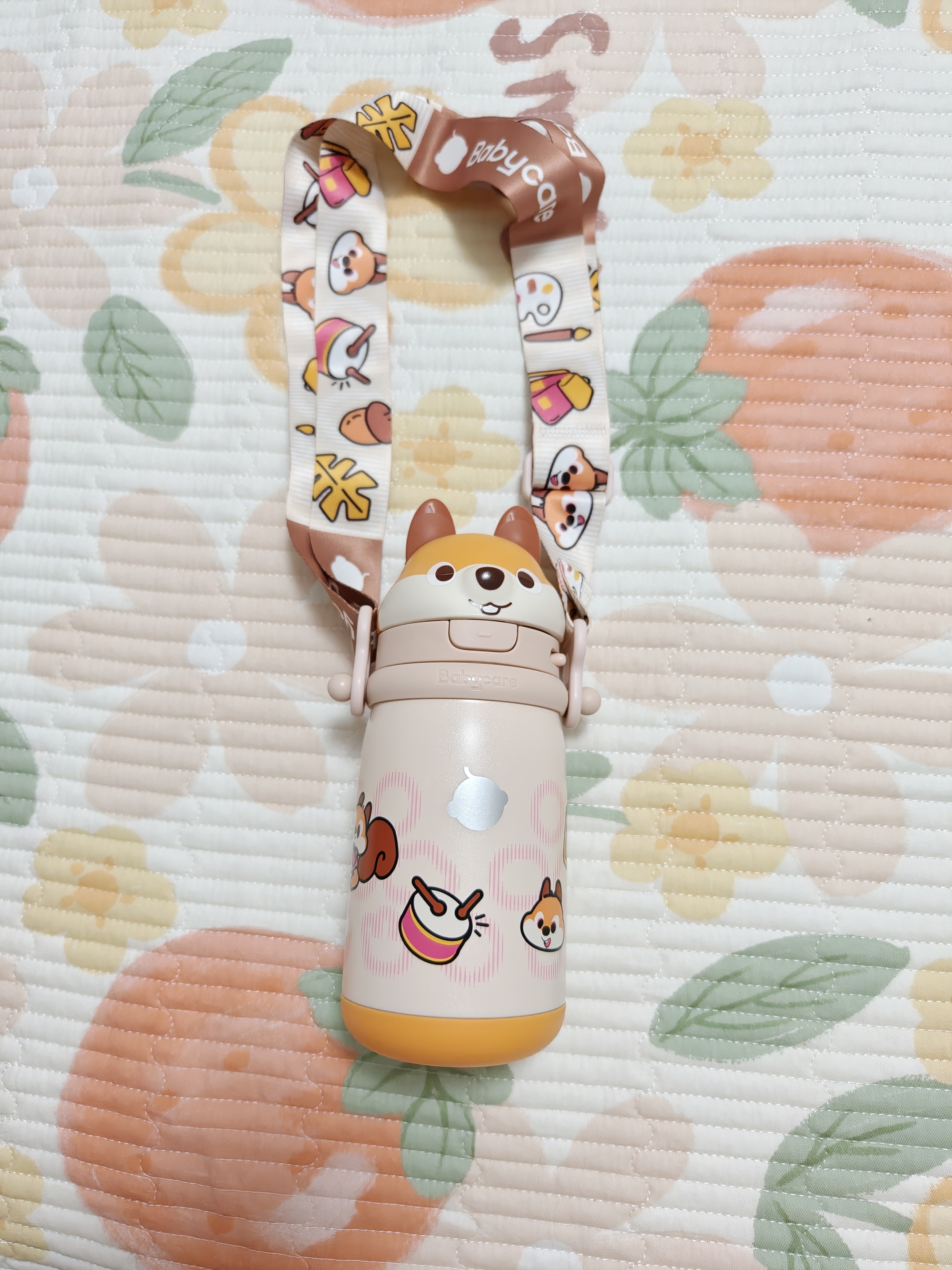 babycare儿童保温杯婴儿小松鼠宝宝1-3岁不锈钢吸管水杯壶学生上学450ml 实拍图