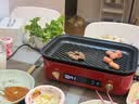 BRUNO多功能锅家用料理锅火锅电煮锅蒸煮涮烤一体电蒸锅电炒锅1-6人分体式电热炖锅5L复古红 标配 实拍图