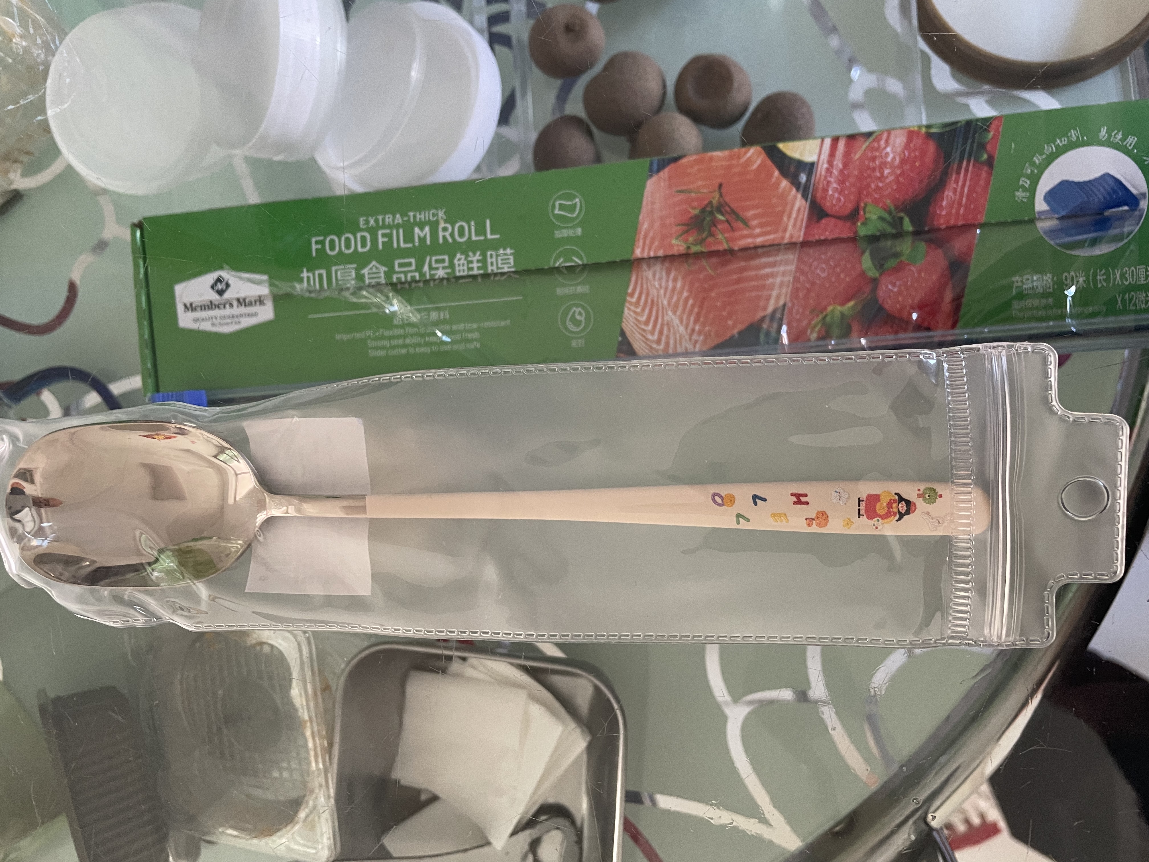 onlycook316不锈钢勺子 儿童卡通喂饭调羹餐具 食品级小学生长柄汤勺-女孩 实拍图