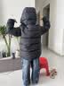 保姆鹅 儿童羽绒服宝宝短款加厚白鸭绒外套男童女童保暖防风冬[NG2637] 黑 140 实拍图