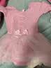 艾舞戈儿童舞蹈服女童春秋长袖粉色公主蓬蓬纱裙连体练功服 130码 实拍图