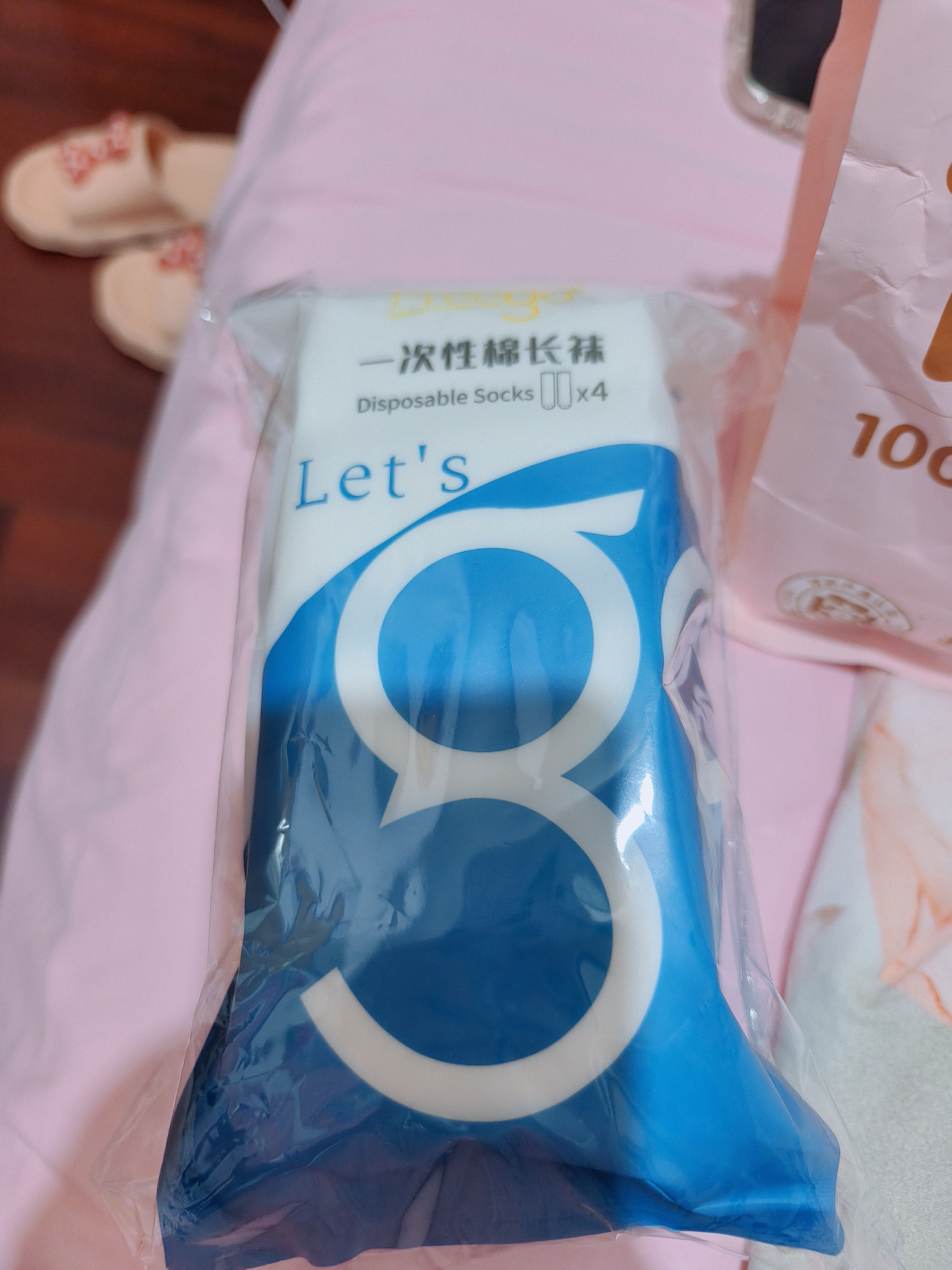 Freego一次性袜子男女同款棉中长筒旅行出差日抛吸汗耐磨透气免洗8双 实拍图