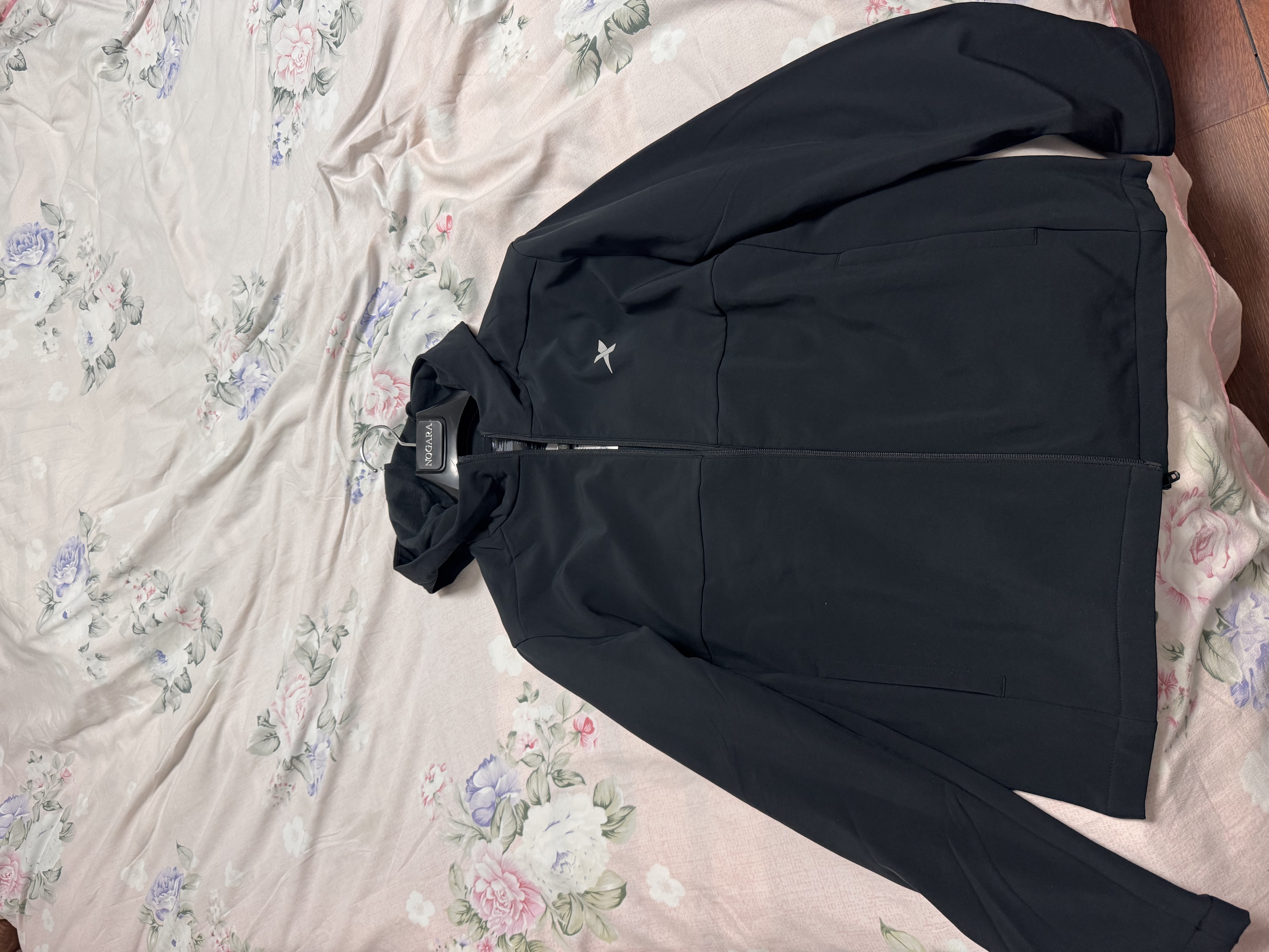 特步防泼水外套秋季新款男夹克上衣跑步服户外骑行服双层风衣运动服 【防风锁温】正黑色-0123加绒 L 实拍图