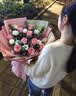 馨仪鲜花速递玫瑰向日葵康乃馨花束送女友老婆生日礼物同城配送 11朵粉玫瑰混搭花束 实拍图