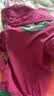 猫人女士睡衣女春秋季A类纯棉宽松大码条纹显白家居服莓红色2XL 实拍图