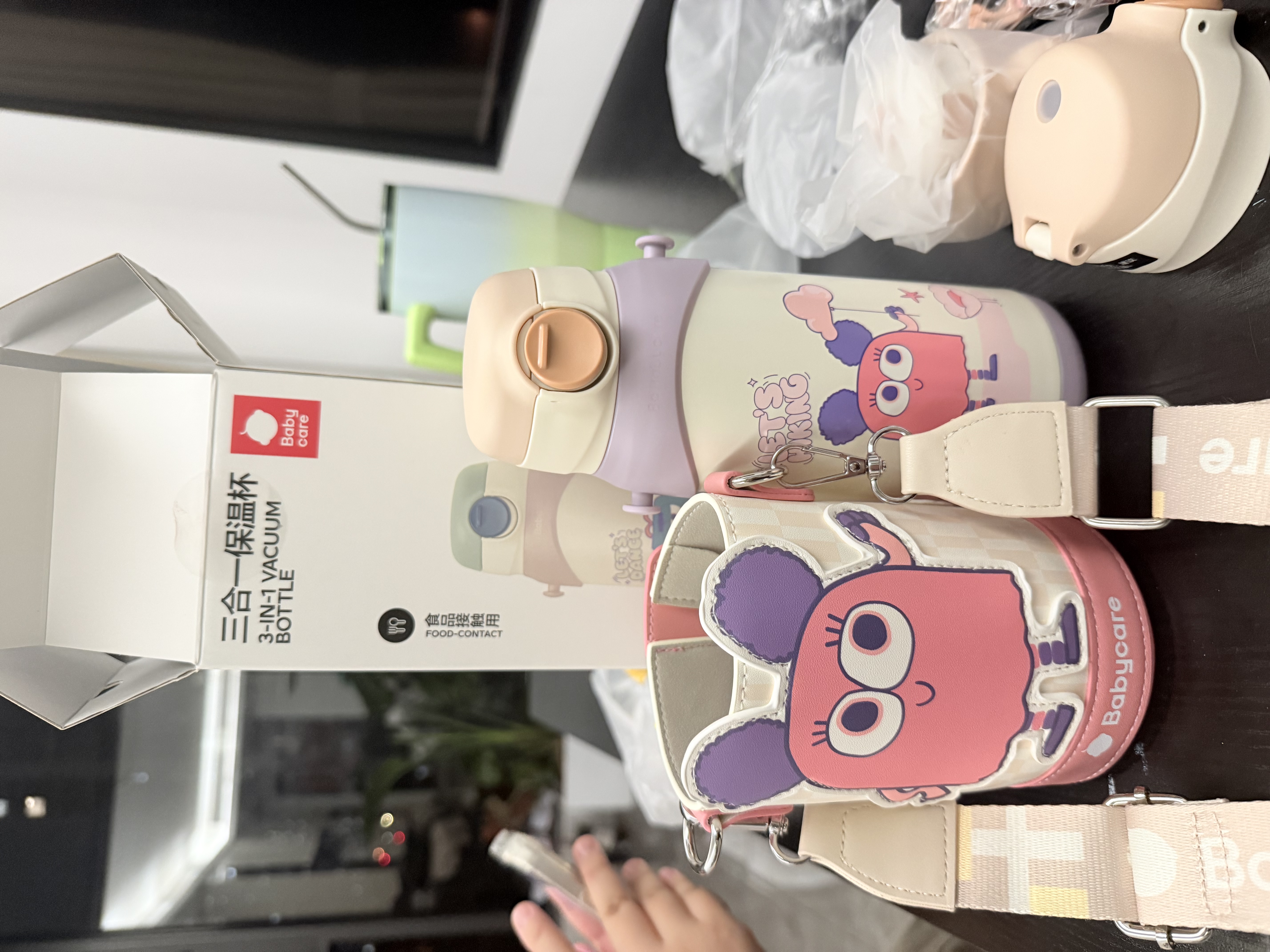 babycare儿童保温杯水壶吸管杯大宝宝学饮杯不锈钢三合一上学600ml 实拍图