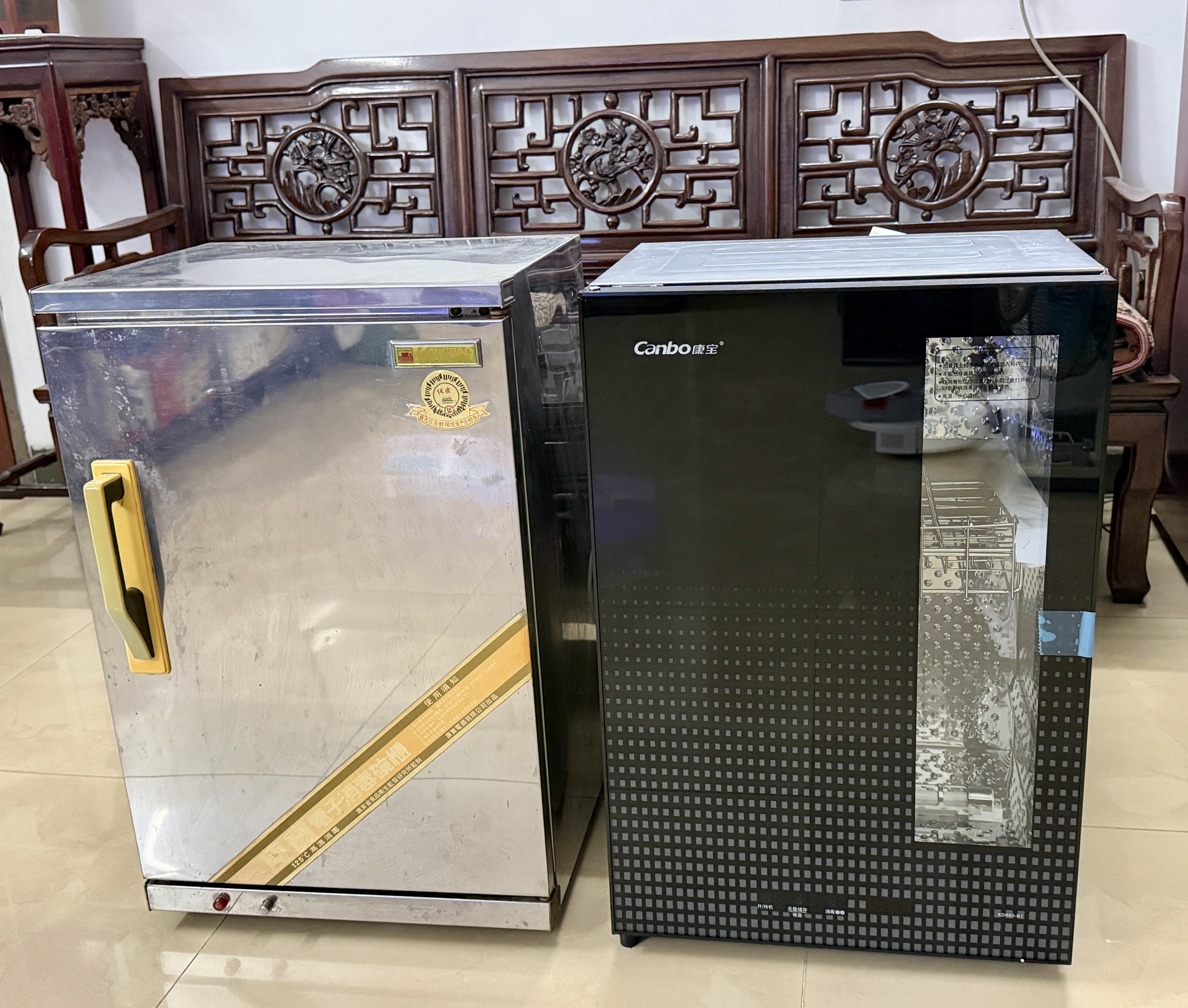 康宝（Canbo）消毒柜 家用小型立式消毒碗柜 厨房碗筷刀具消毒收纳柜 餐具台式消毒柜 二星级 60L XDR60-B1 实拍图