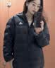 adidas 600蓬保暖连帽鸭绒羽绒服夹克外套男女秋冬阿迪达斯轻运动 黑色(推荐选大一码)   S 实拍图