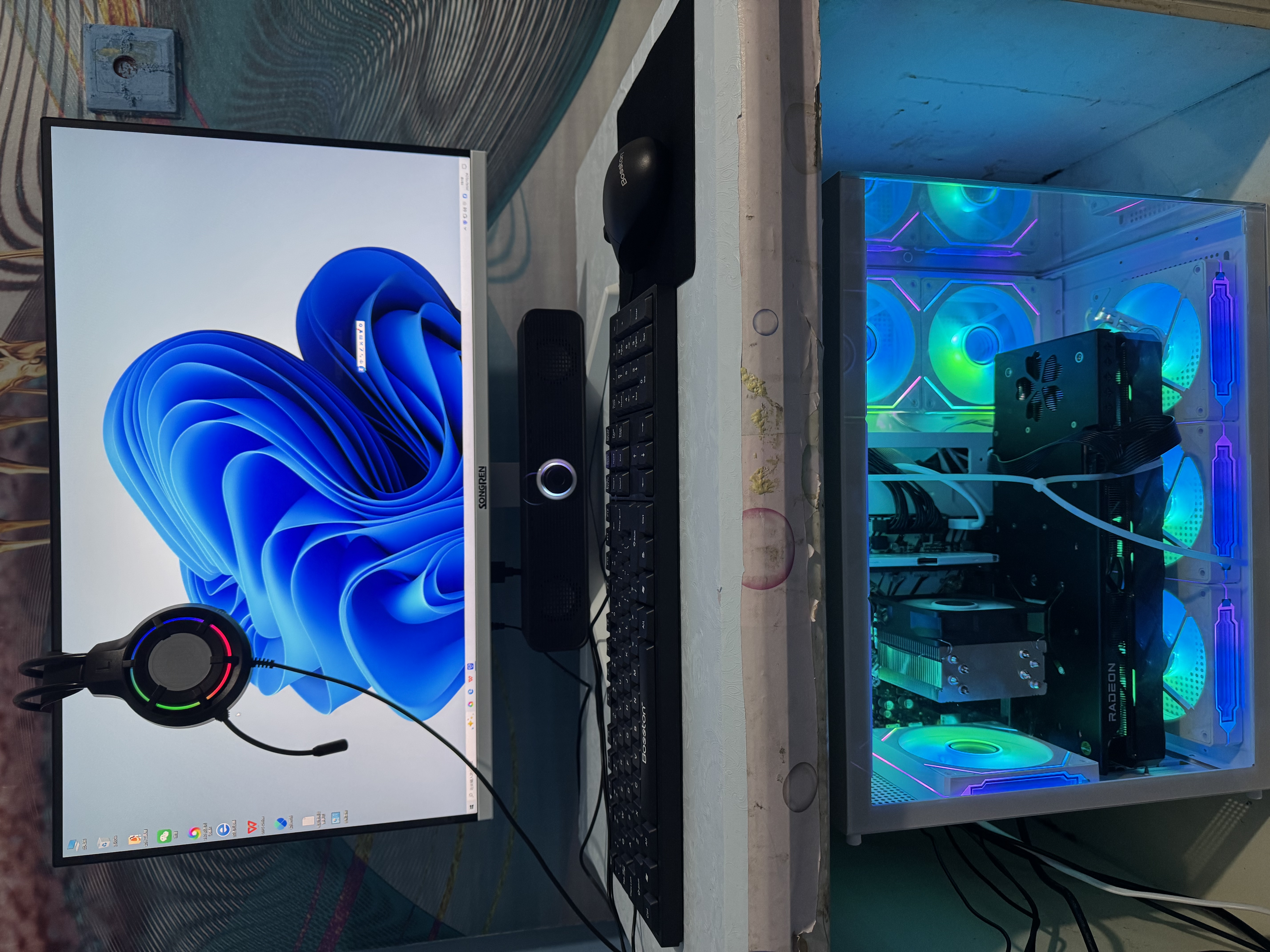 华硕（ASUS）ROG海景房5060全家桶14代酷睿i7台式电脑DIY组装机PBA独显主机直播设计游戏电竞企业大额补贴整机 全家桶：14代酷睿14490丨RTX5060丨热销 主机+27英寸高刷显示器 实拍图