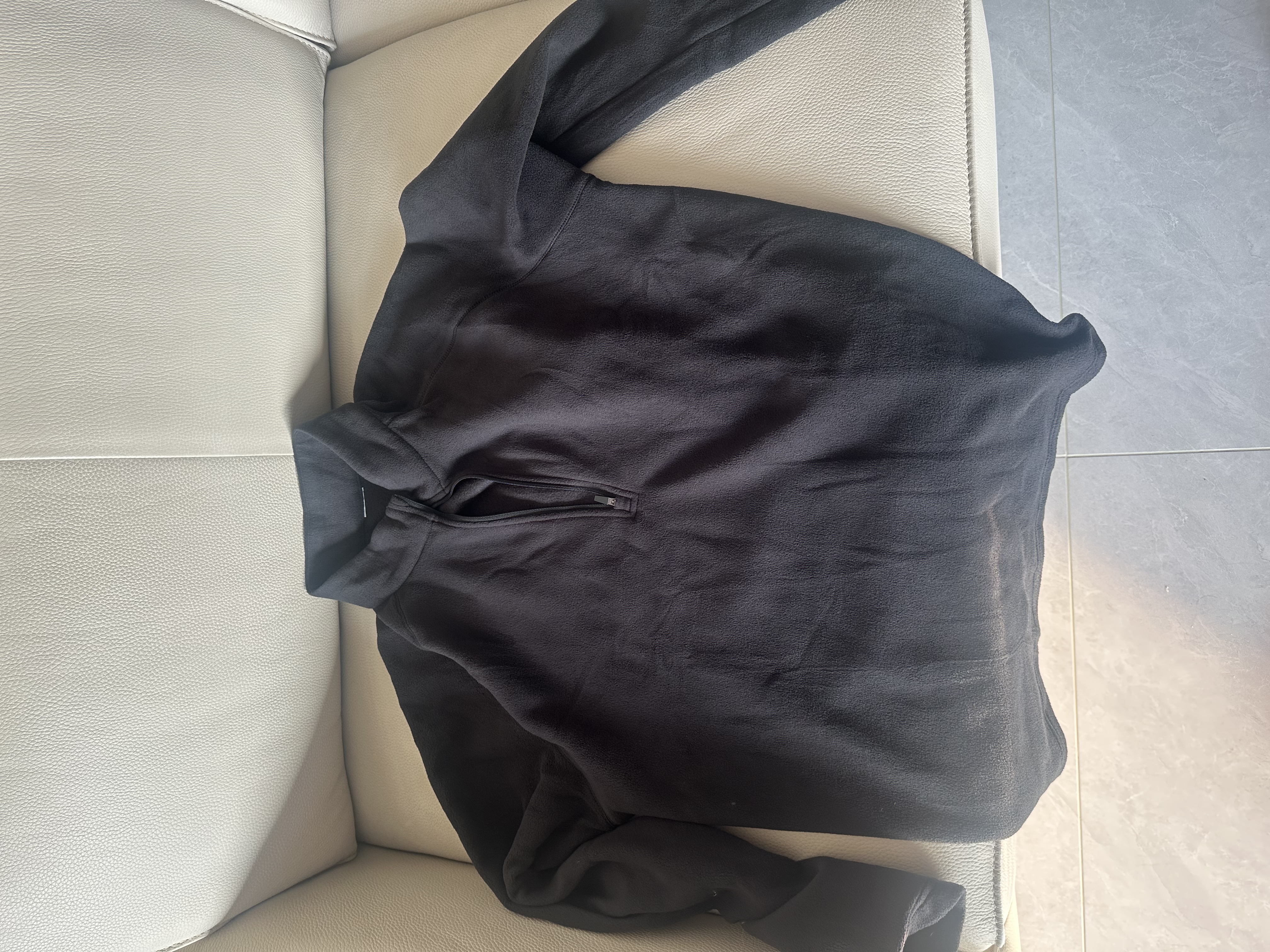 京东京造摇粒绒外套防静电抓绒衣保暖卫衣夹克男女同款 黑松露 2XL 实拍图