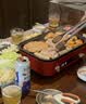 BRUNO多功能锅家用料理锅火锅电煮锅蒸煮涮烤一体电蒸锅电炒锅1-6人分体式电热炖锅5L复古红 标配 实拍图