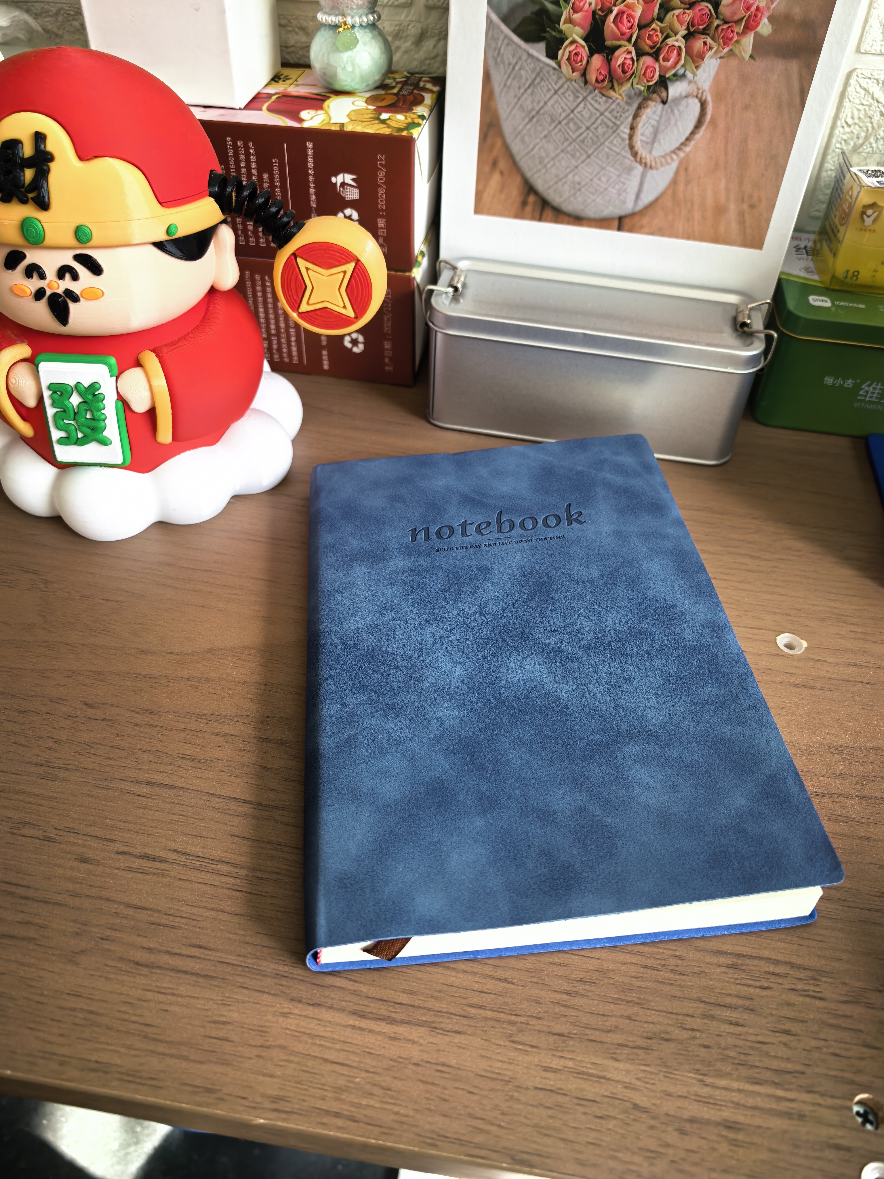 嘉然恒商务肤感羊巴皮笔记本文具本子手写A5加厚软皮面记事本高颜值办公用品工作日志会议记录本企业定制 实拍图