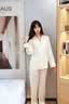 LULU CARTER真丝睡衣女秋冬季新款可爱波点HelloKitty甜美带胸垫家居服礼盒装 奶杏色-短袖+短裤 【现货秒发】 XL 【建议120-140斤】 实拍图