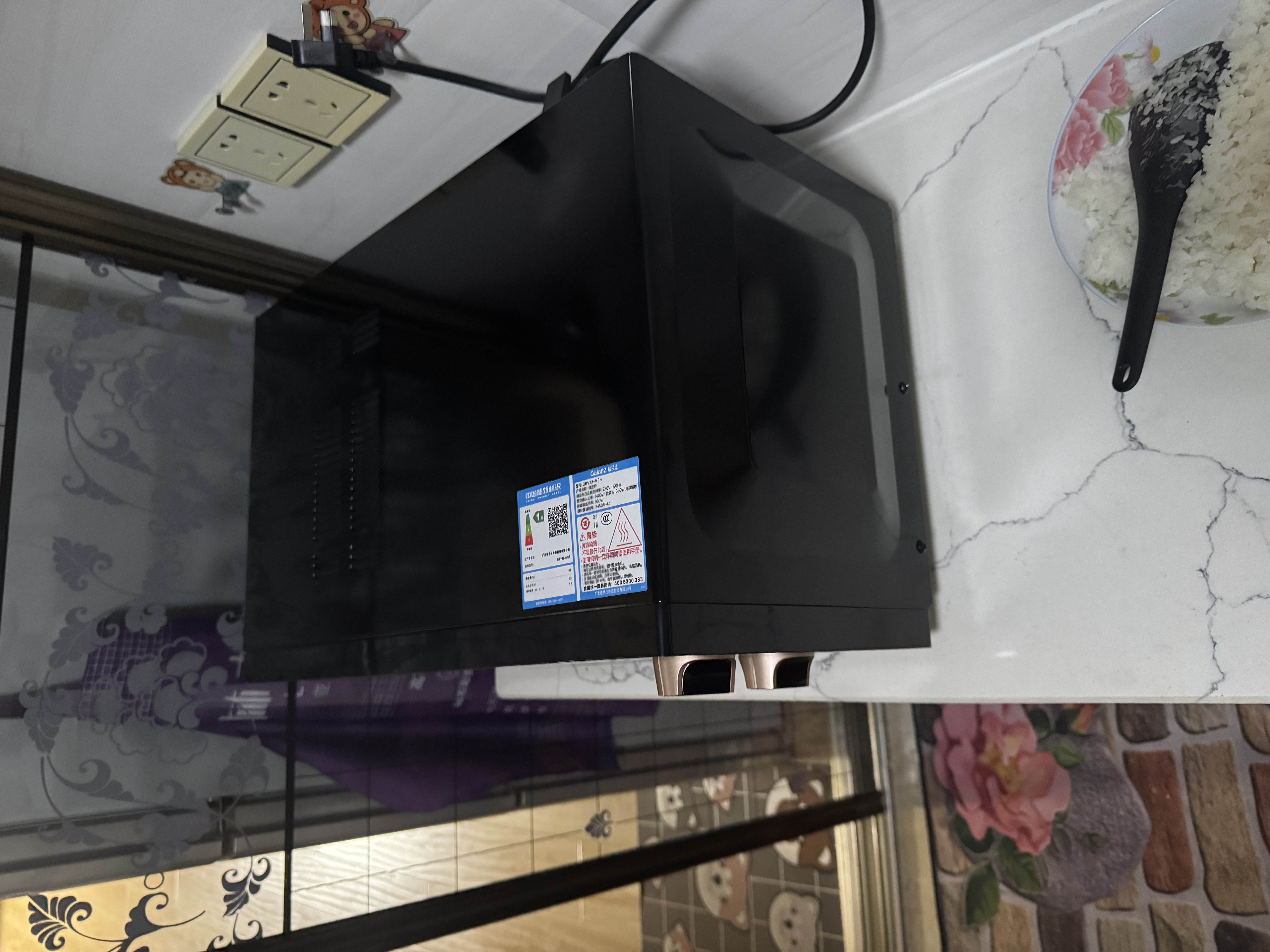 格兰仕（Galanz）微波炉烤箱一体机0涂层不锈钢内胆23升大容量900W变频一级能效平板式家用旋钮光波炉2026新款M8B 实拍图
