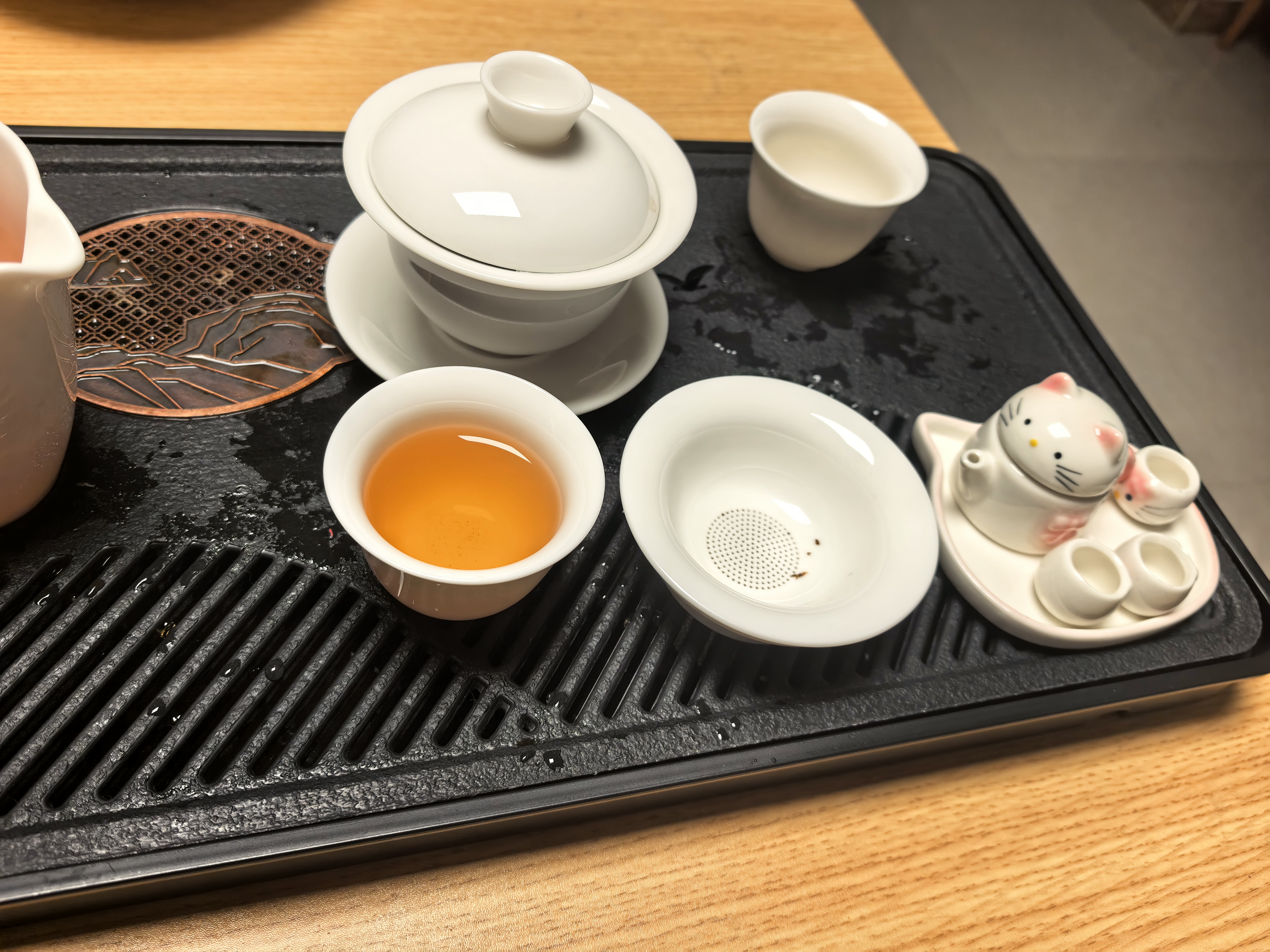 京东京造 茶盘茶托 茶台茶盘带排水储水仿乌金石家用客厅如意远山茶盘中号 实拍图