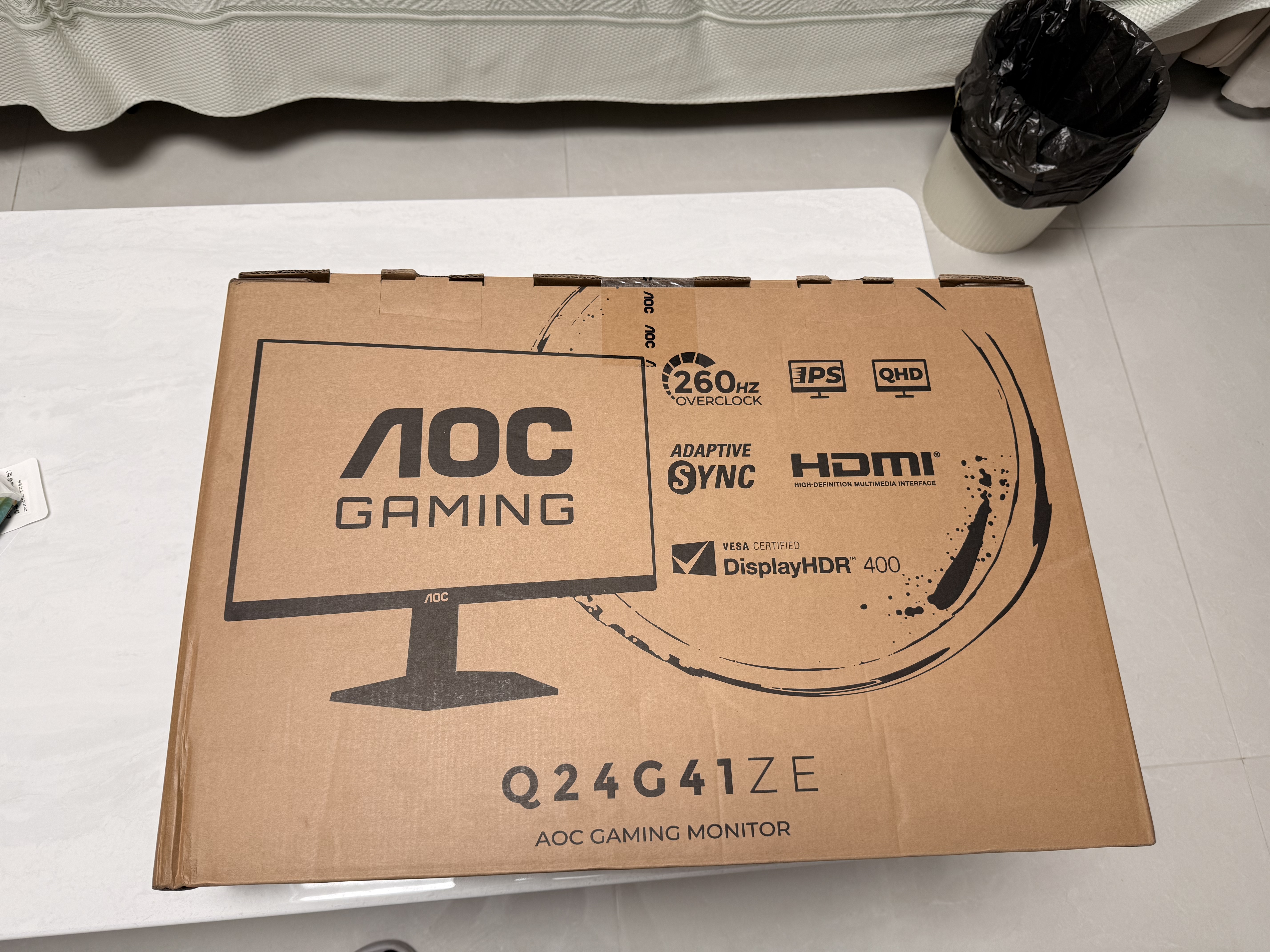 AOC 23.8英寸2K 260Hz FastIPS 快速液晶1ms 硬件低蓝光 三角洲游戏电竞电脑显示器 新战神Q24G41ZE 实拍图