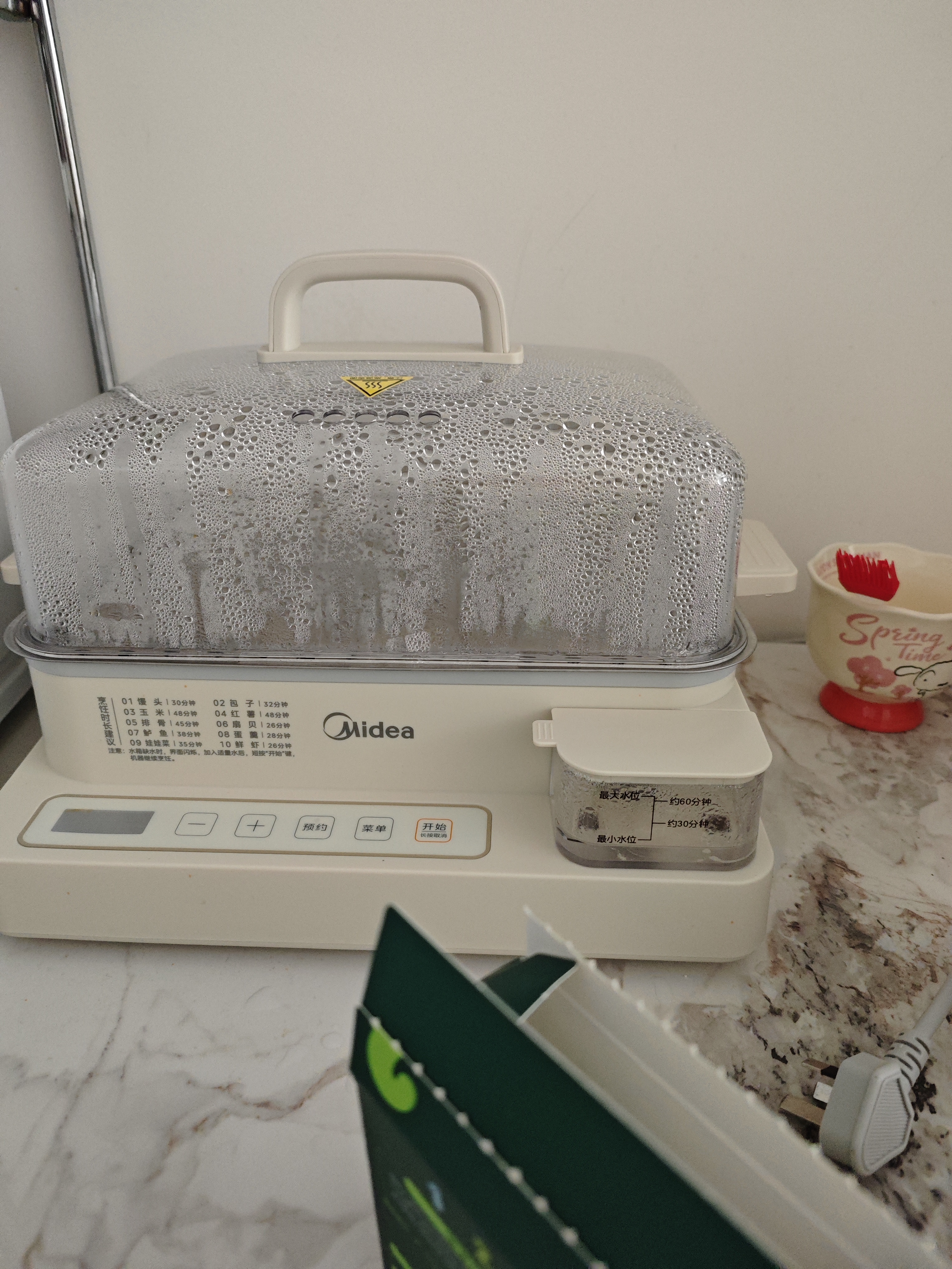 美的（Midea）电蒸锅22L三层大容量0涂层电蒸箱家用电热锅智能多用途锅28秒上汽蒸包子锅全透视窗ZGC322301 实拍图