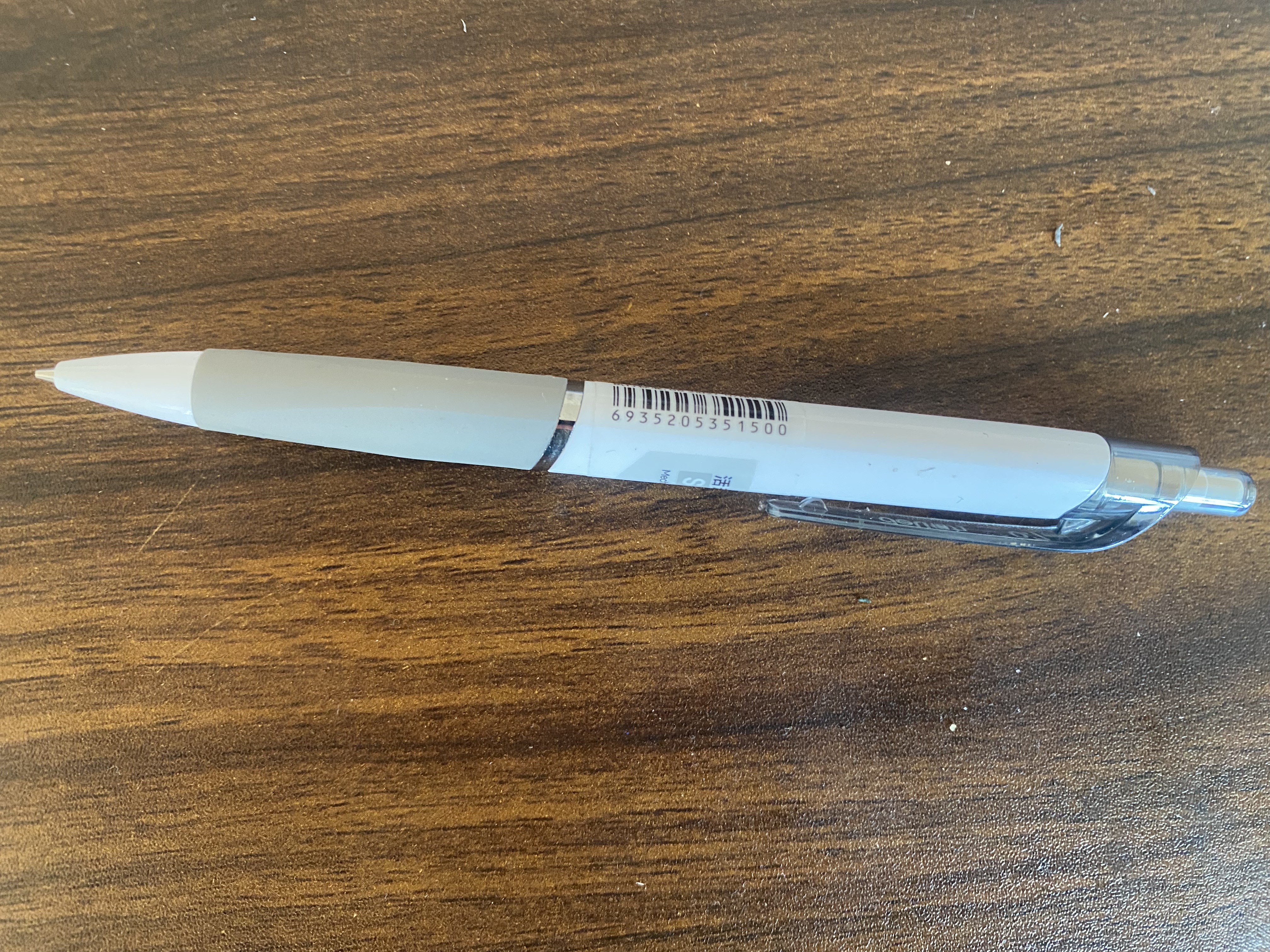 得力（deli）手护者大面积护套书写不累手 缓冲防断芯自动铅笔0.5mm(3笔 1铅芯) 白色 34110 实拍图