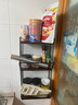 莲花雨免打孔厨房收纳架浴室架墙上置物架实木壁挂层架一字隔板搁板架子 大号三层黑色 实拍图
