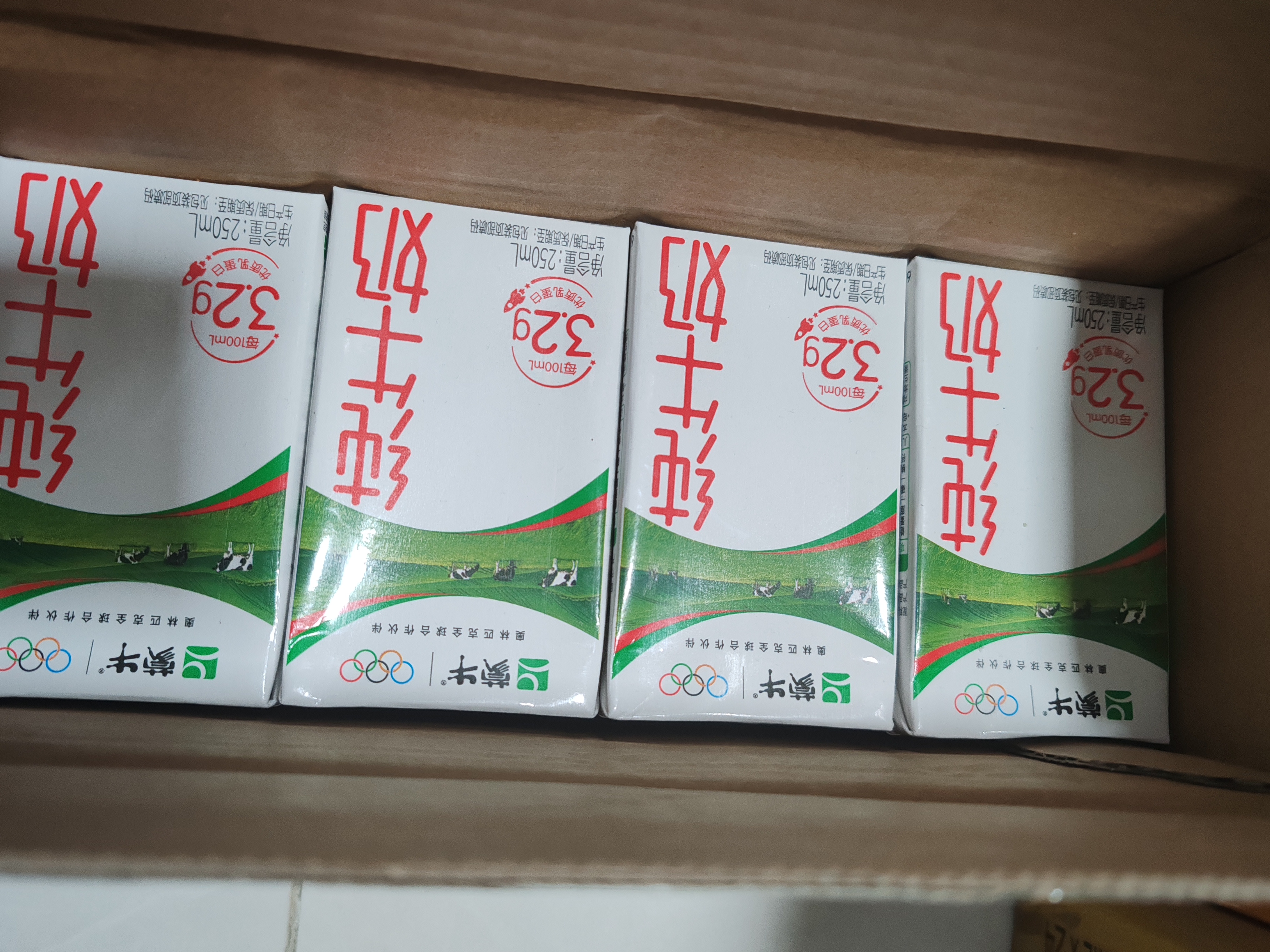 蒙牛全脂纯牛奶250ml*16盒 3.2g蛋白 送礼礼盒 实拍图