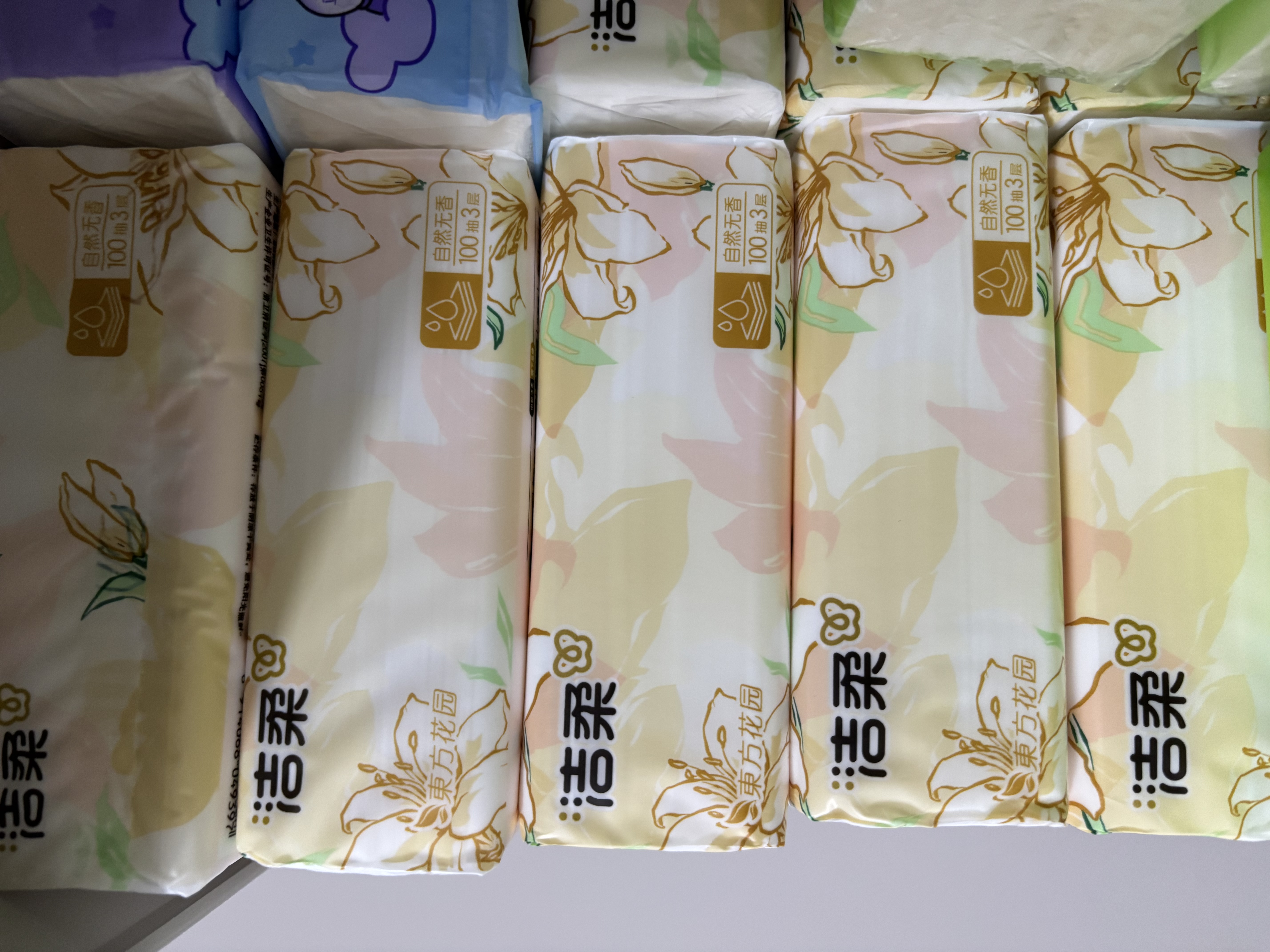 洁柔抽纸 繁花系列3层100抽*40包 可湿水面巾纸 柔韧纸巾卫生纸 整箱 实拍图