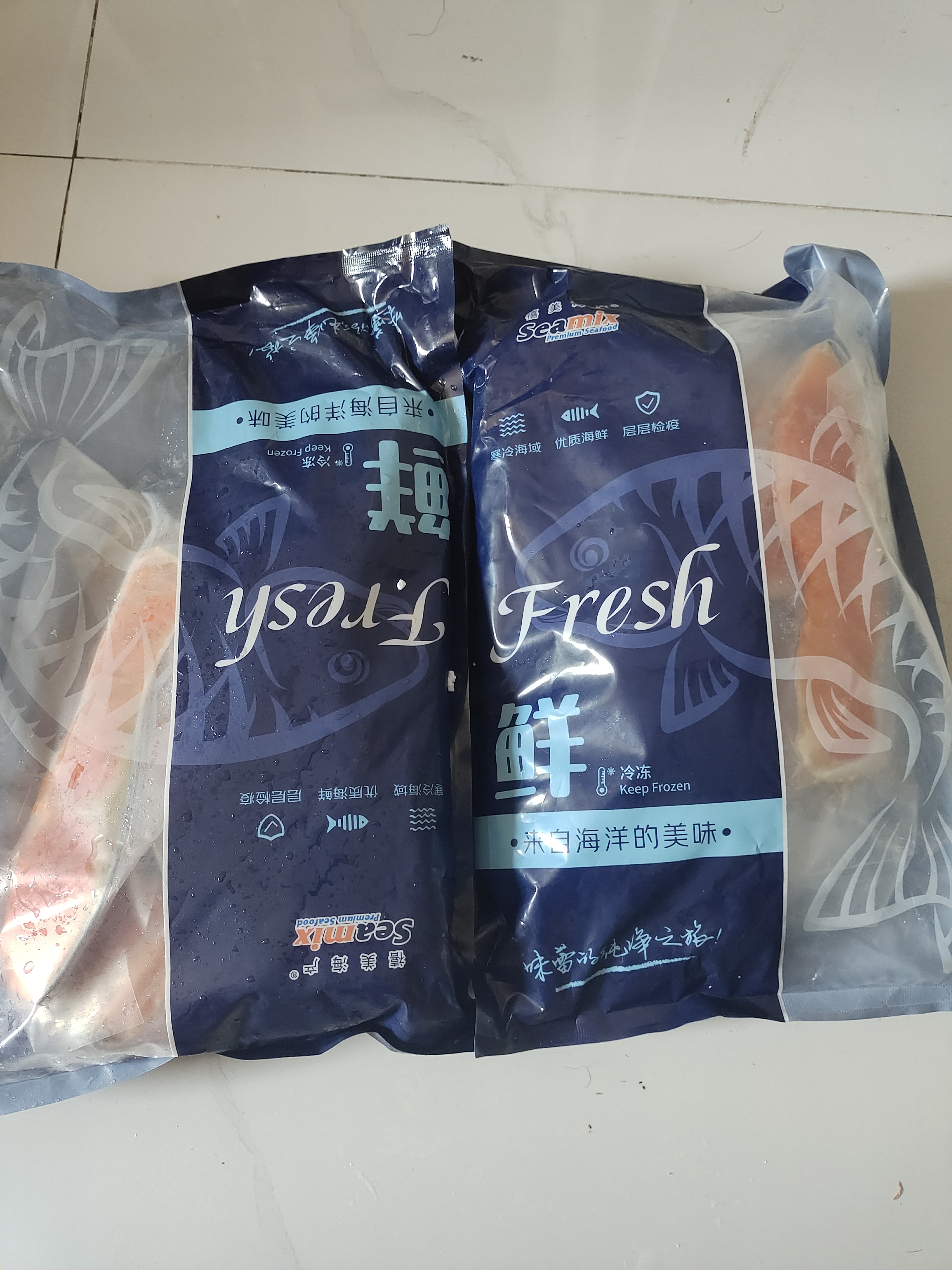 禧美海产智利定盐三文鱼切片 净重2斤装 (银鲑) 进口 独立包装 烧烤 实拍图