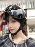 新日3C国标认证摩托电动车头盔男女四季通用骑行电瓶车半盔安全帽 卡其色【防晒短镜】 3C新国标A类 实拍图