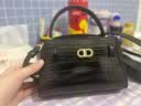 CHARLES&KEITH鳄鱼纹凯莉包手提斜挎婚包包女包生日礼物送女友CK2-50270880-1 Black黑色 S 实拍图