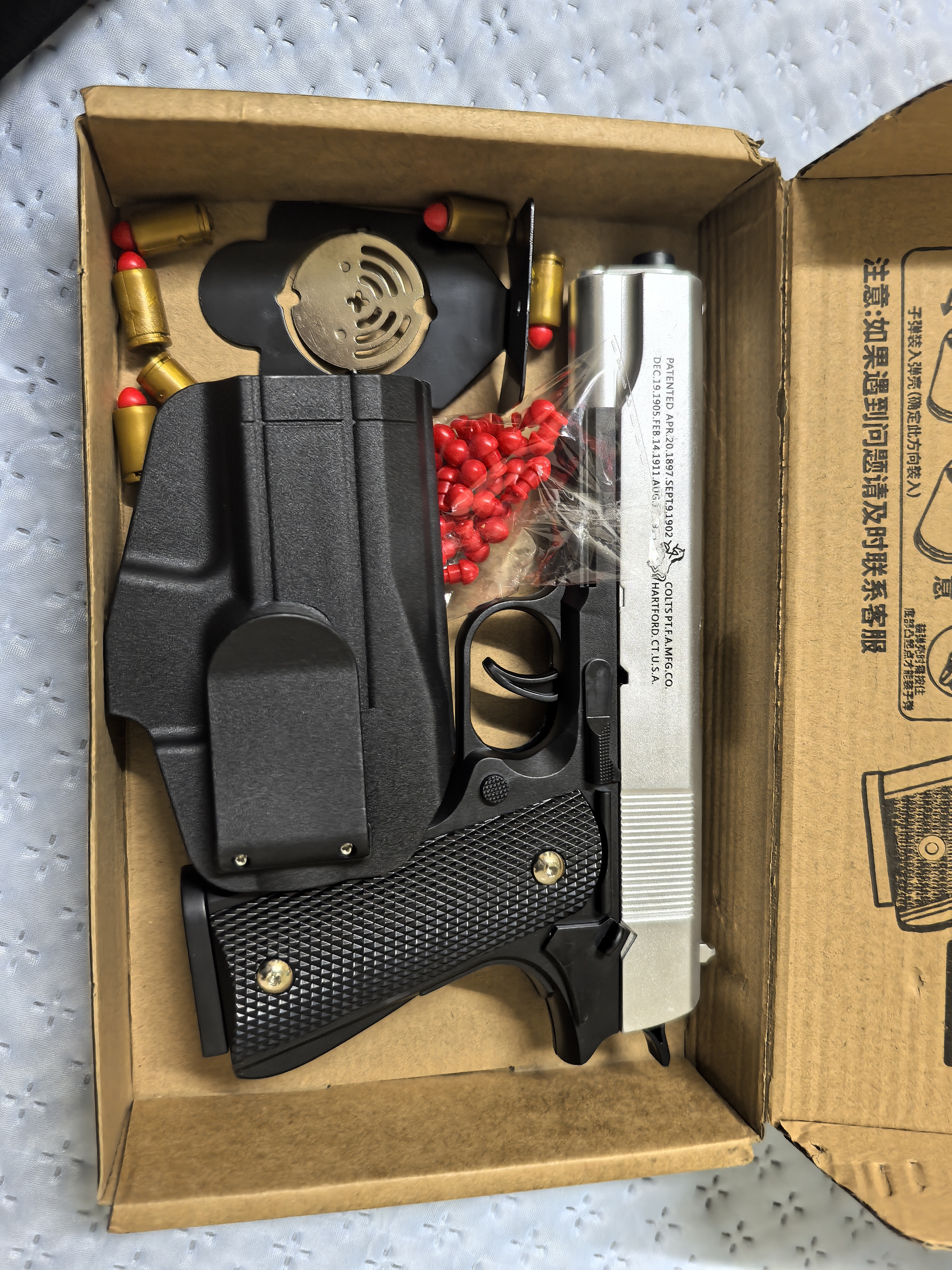 途象 儿童玩具枪格洛克手枪黑银M1911连发抛壳软弹枪发射玩具男孩礼物 实拍图