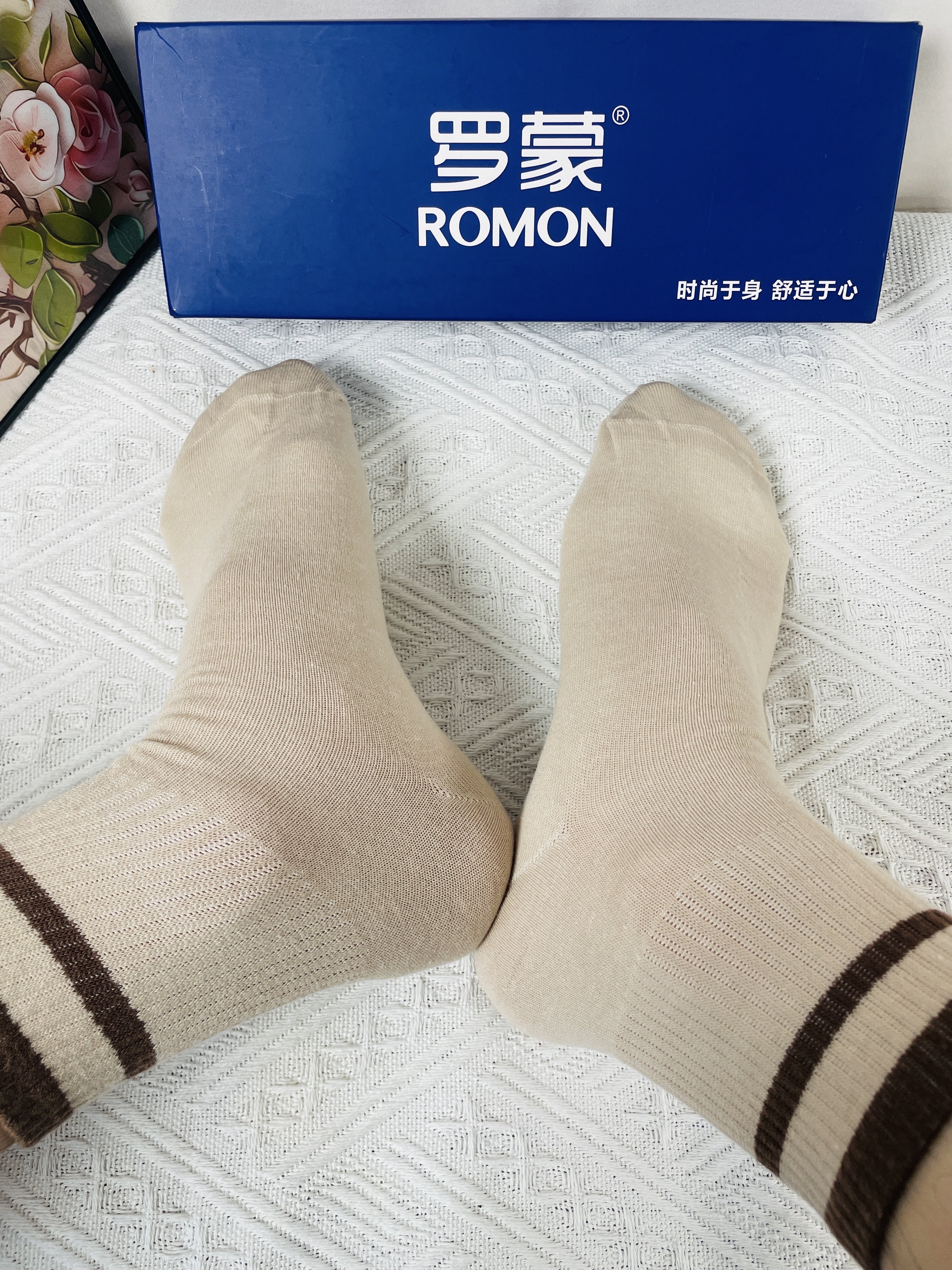 罗蒙（ROMON）袜子女100%纯棉10A抗菌防臭袜抗起球夏季中筒袜休闲女士袜5双装 实拍图