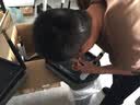 卧森 岩板餐桌椅组合现代简约轻奢可伸缩折叠家用小户型长方形饭桌子 黑灰框架（意大利灰-12mm岩板） 1.5米 单桌 实拍图