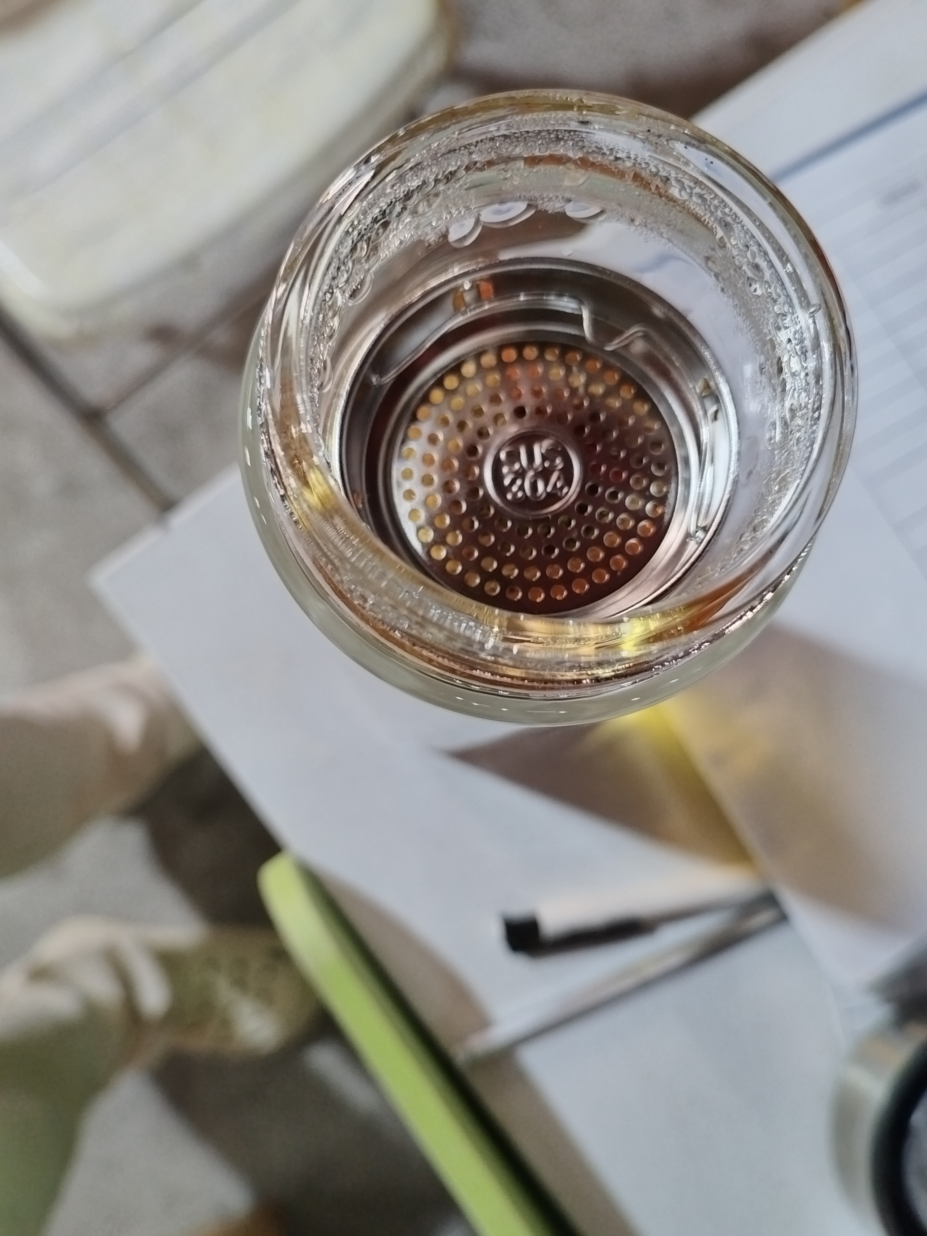 双层加厚玻璃杯高硼硅保温杯带茶隔男士水杯茶水分离耐热450mL 双层加厚-钢本色450ml 实拍图