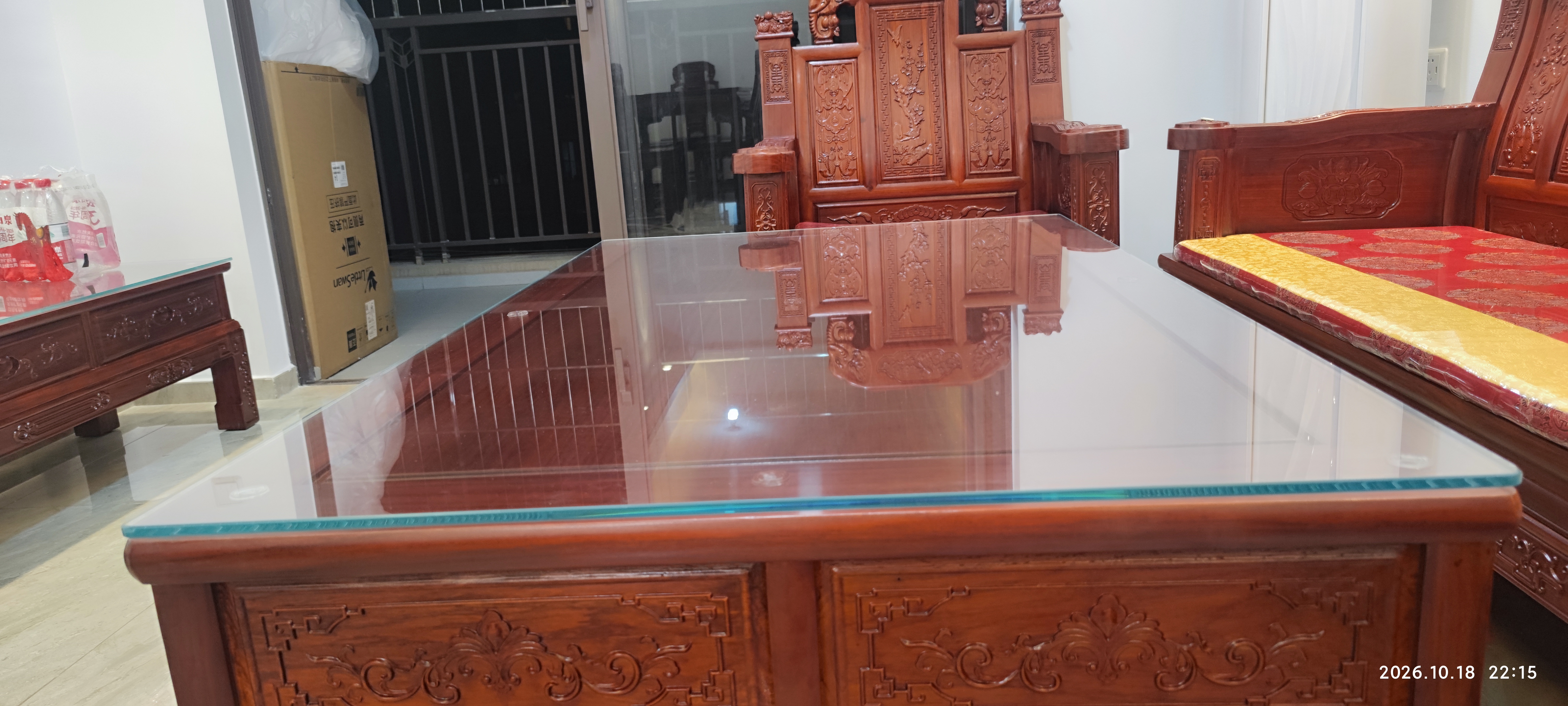 喜尺钢化玻璃茶几桌面定制定做长方形圆形透明玻璃板异形台面定制 详细尺寸请联系客服定制 实拍图