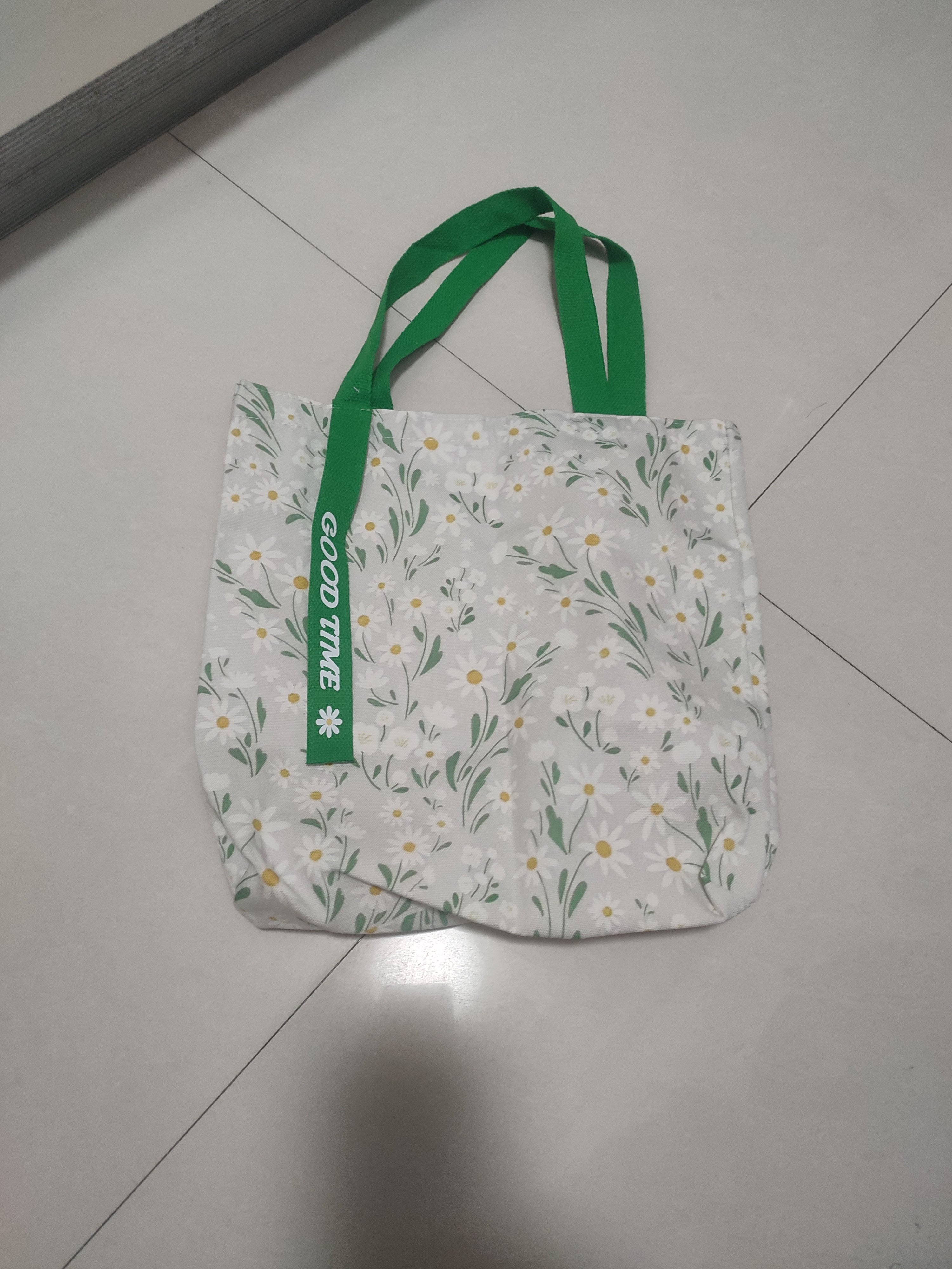 事务包小雏菊帆布包大容量学生ins风托特包清新出街通勤好物 绿色小雏菊 32*35厘米-大号【好物推荐】 实拍图