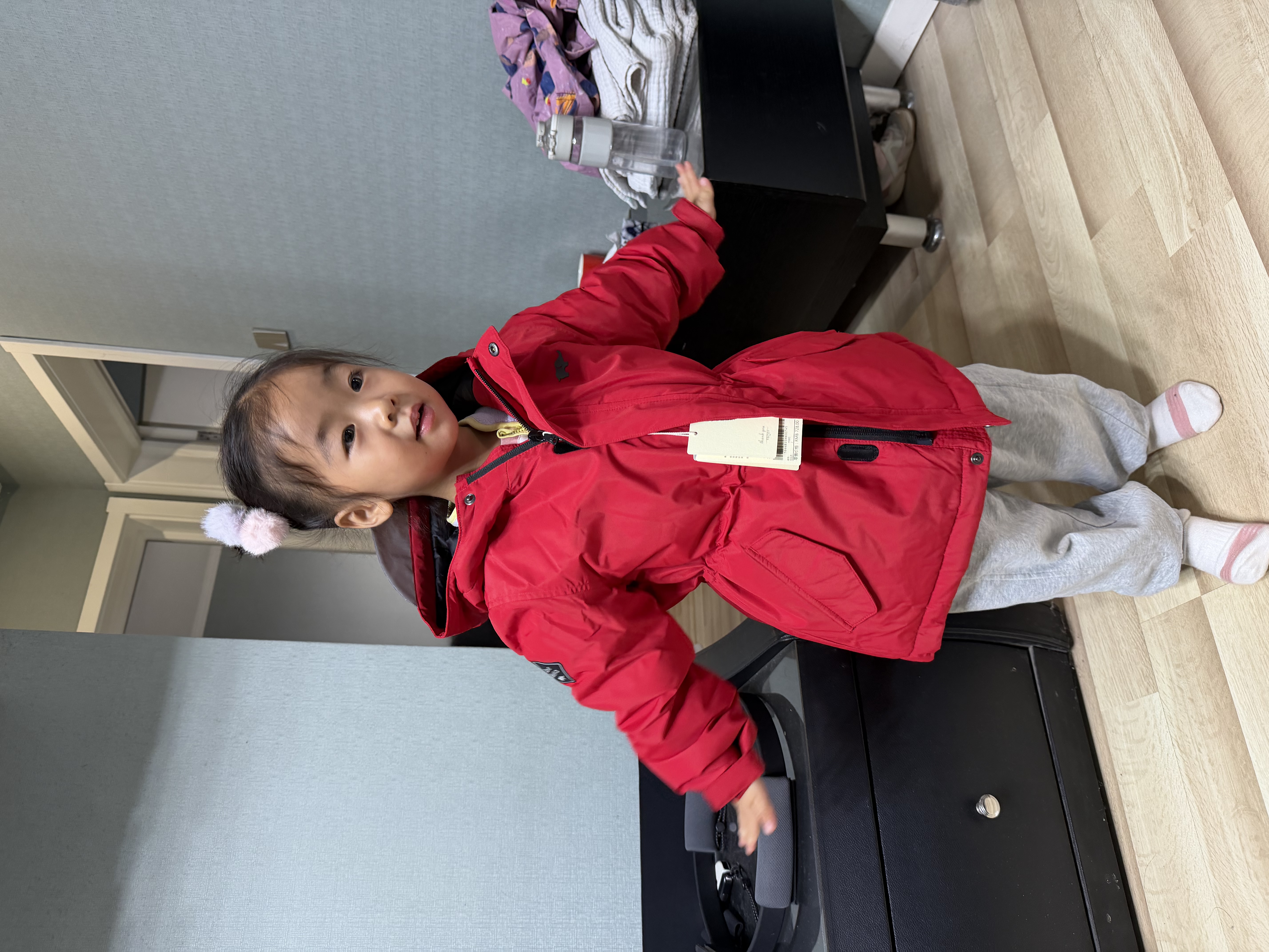 戴维贝拉（DAVE＆BELLA）儿童羽绒服冬装男童女童加厚外套宝宝红色年服童装 实拍图