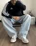 adidas通勤休闲三条纹连帽夹克早秋外套卫衣男装阿迪达斯轻运动   黑色/白   2XL 实拍图
