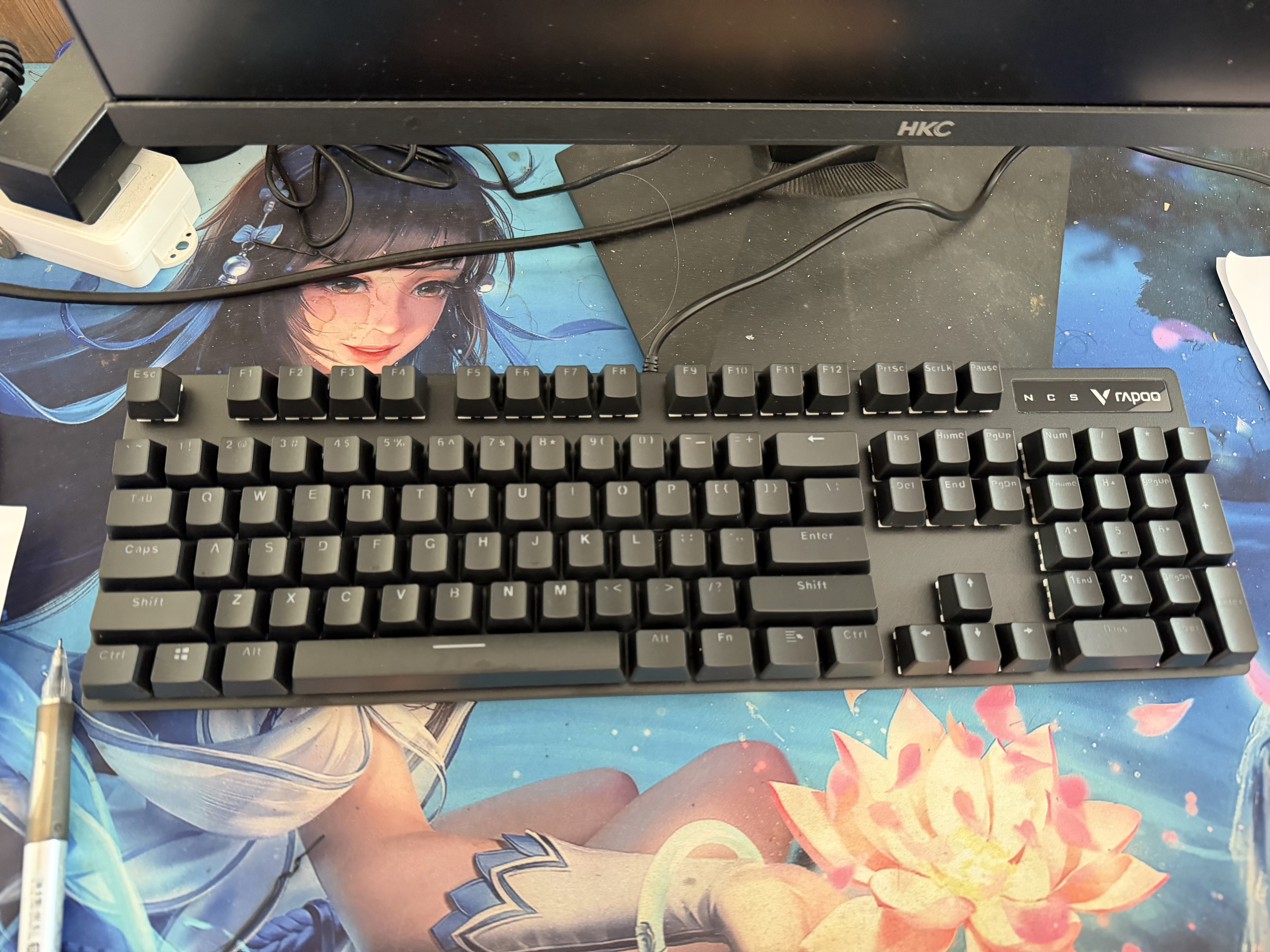 雷柏（Rapoo）V500PRO 有线背光机械键盘 104键全尺寸游戏电竞笔记本电脑多媒体办公吃鸡全键无冲键盘 青轴 实拍图
