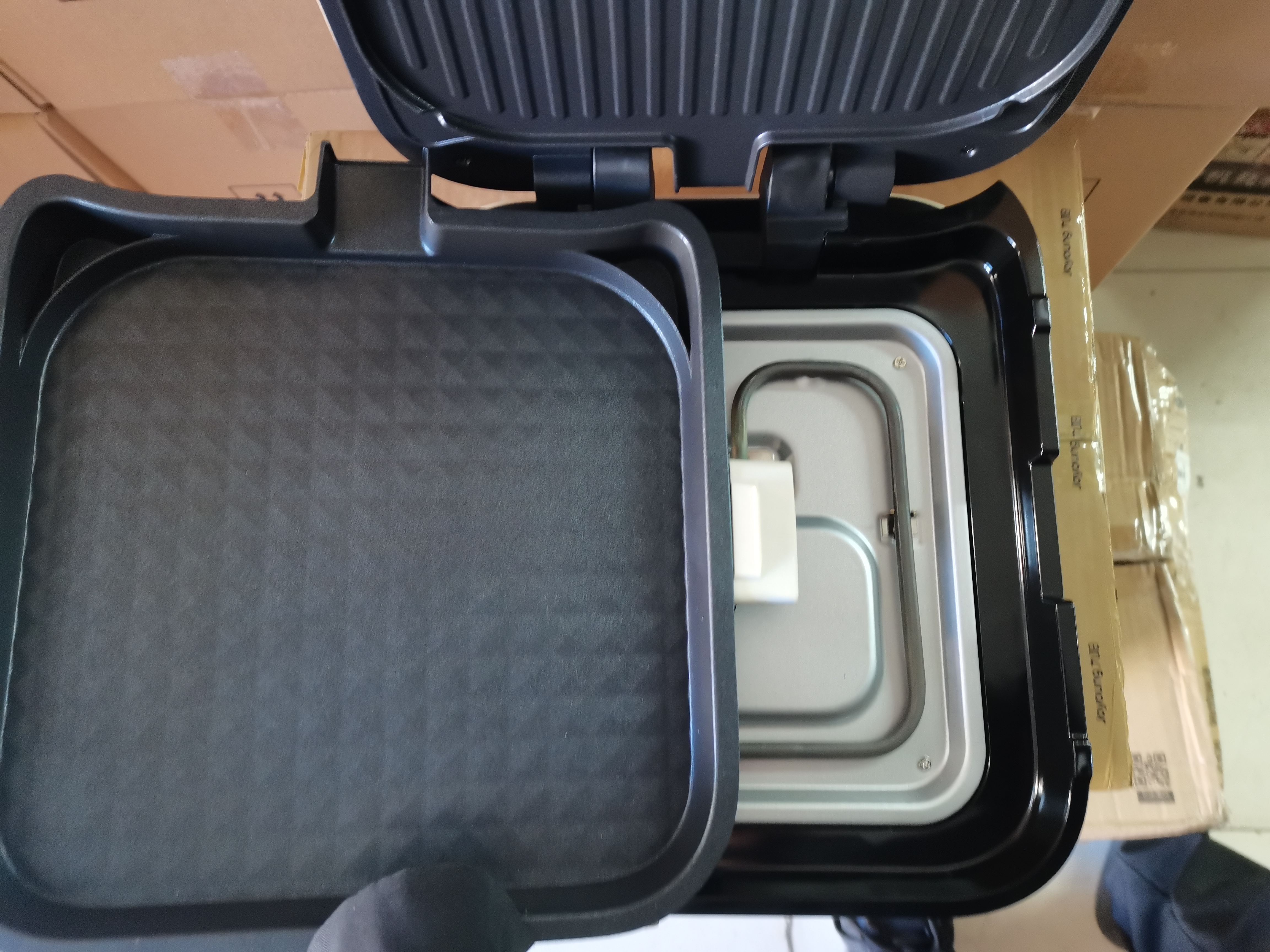 美的（Midea）电饼铛家用下盘可拆洗大火力三明治早餐机煎烤锅 方形双面加热加深大尺寸升级蒸汽烙饼烤肉锅28J51 实拍图