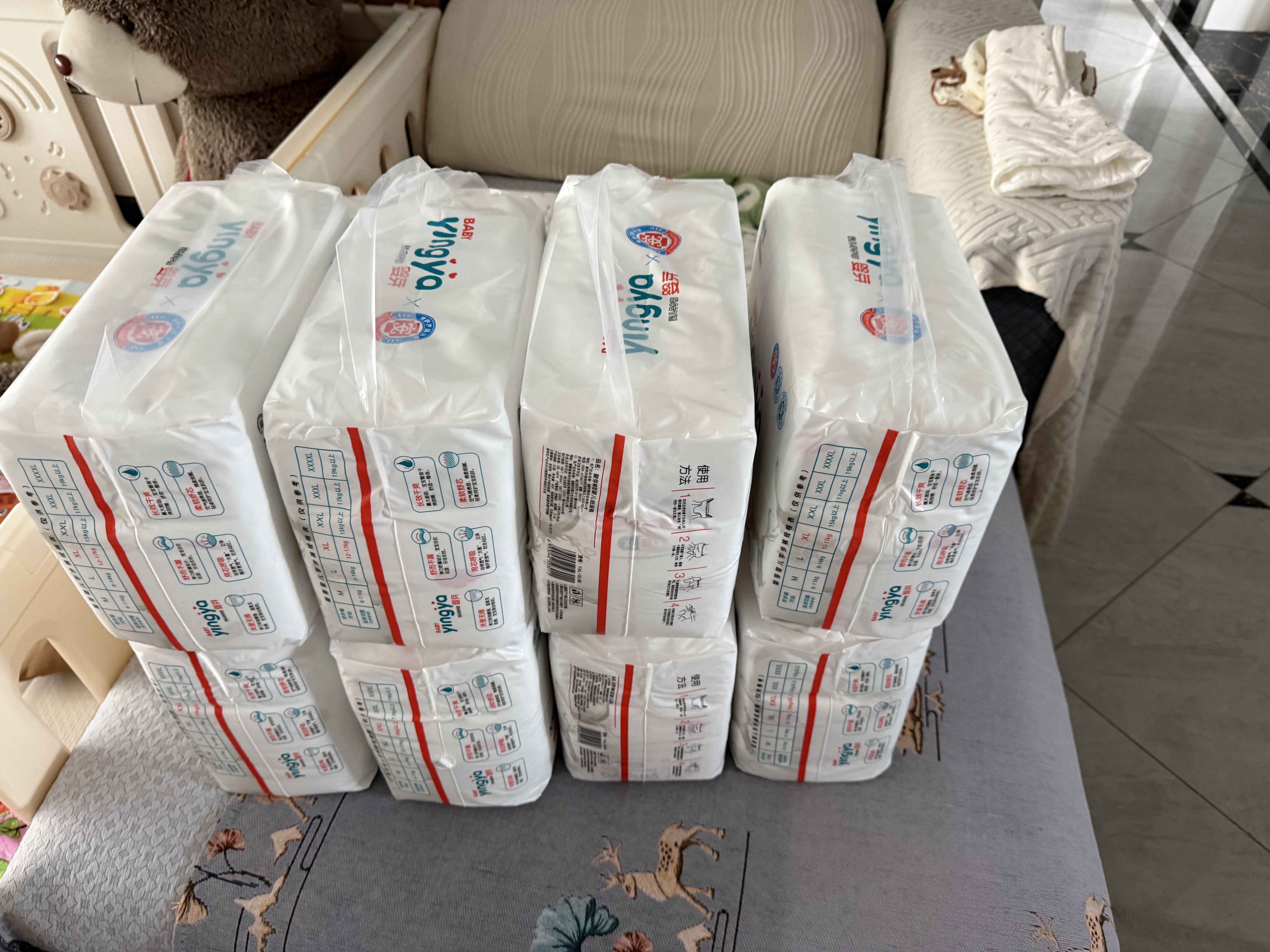 婴芽（YINGYA）拉拉裤M码2包108片【5-8kg】婴儿超薄干爽尿不湿透气尿裤 实拍图